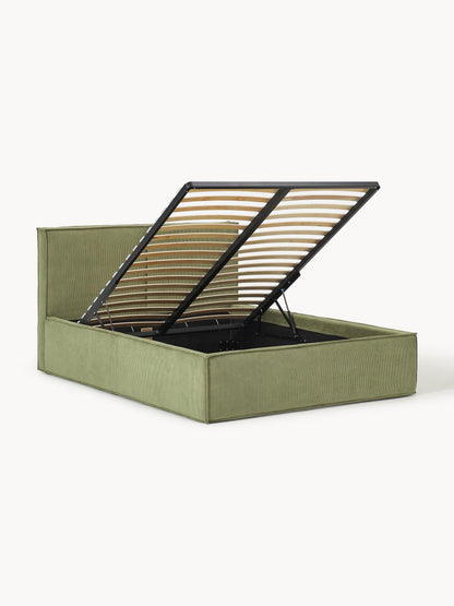 Dreselva Upholstered Storage Bed in Corduroy