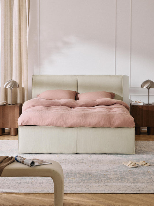 Dreselva Upholstered Storage Bed in Corduroy