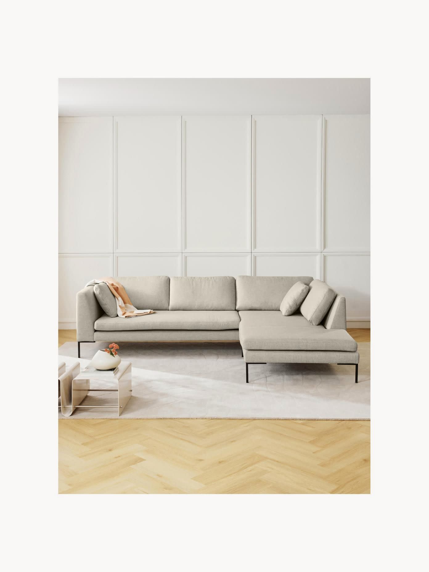 Emforte Corner Sofa with Metal Legs