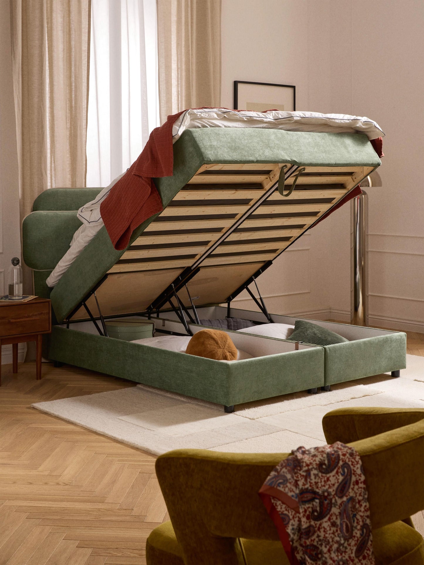 Enrquest Box Spring Bed with Storage
