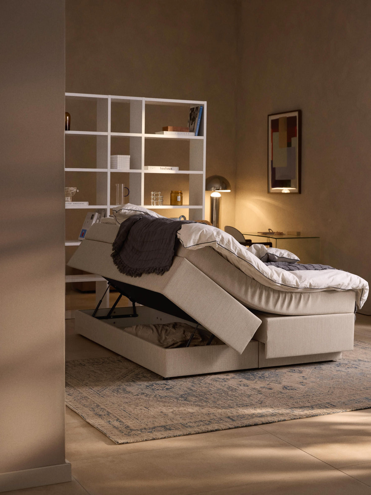 Enyastri Box Spring Bed with Storage