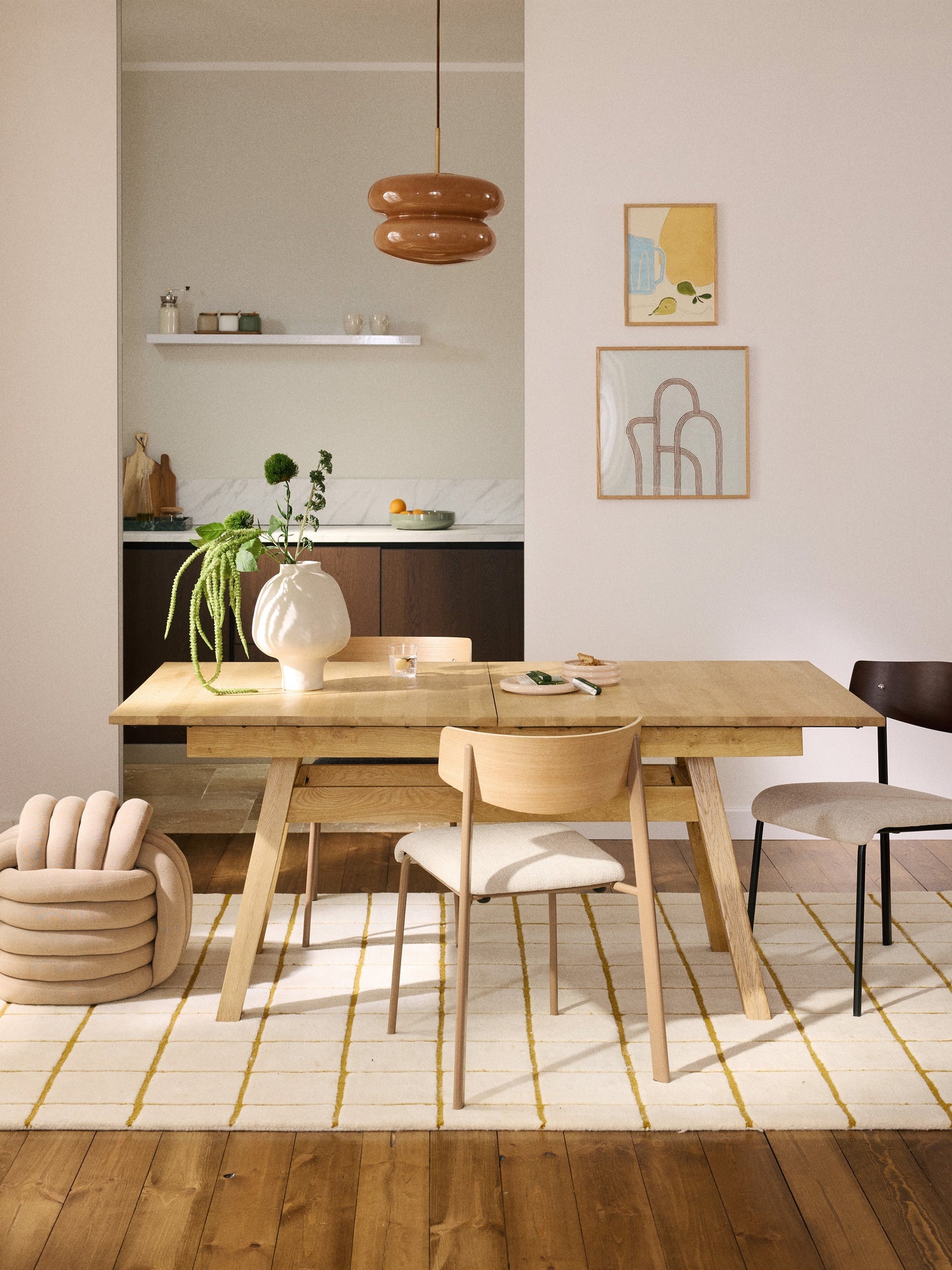 Ethvino Extendable Dining Table, 180 - 220 x 100 cm