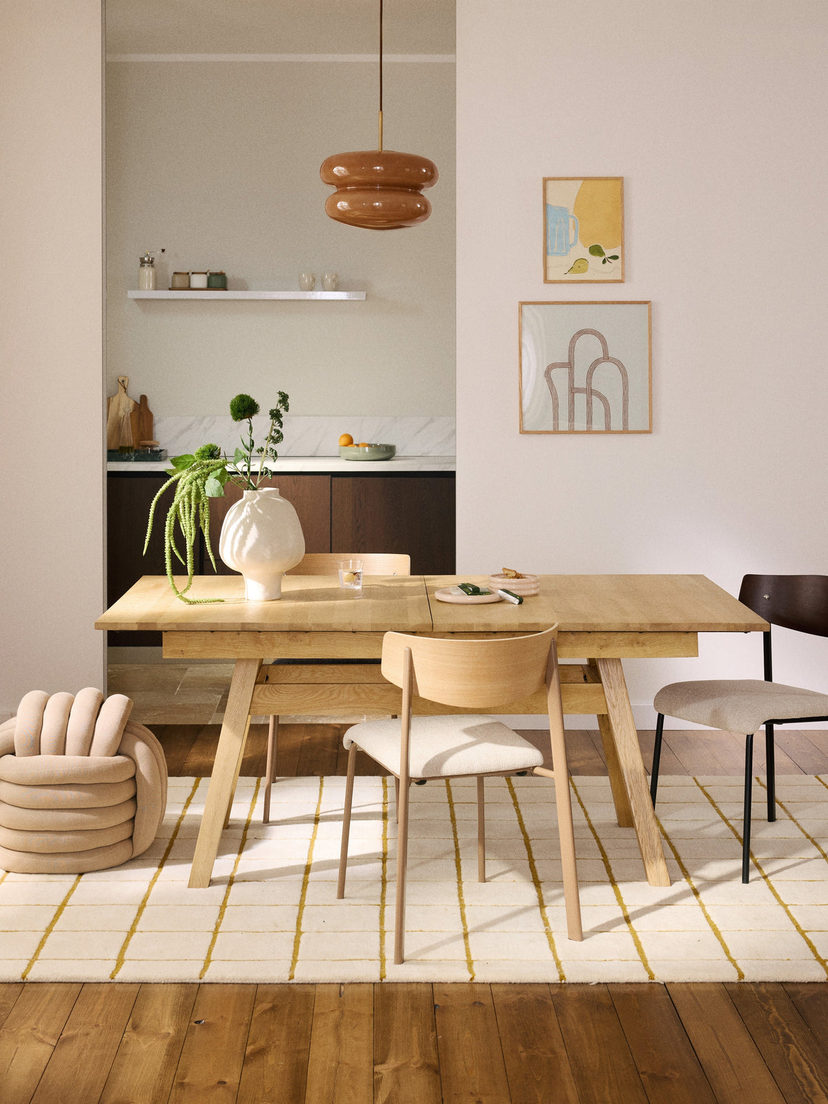Ethvino Extendable Dining Table, 180 - 220 x 100 cm