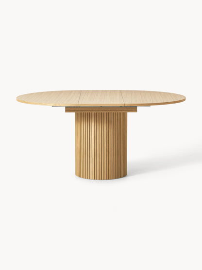 Filveno Extendable Dining Table with Grooved Texture, 120 - 160 x 75 cm