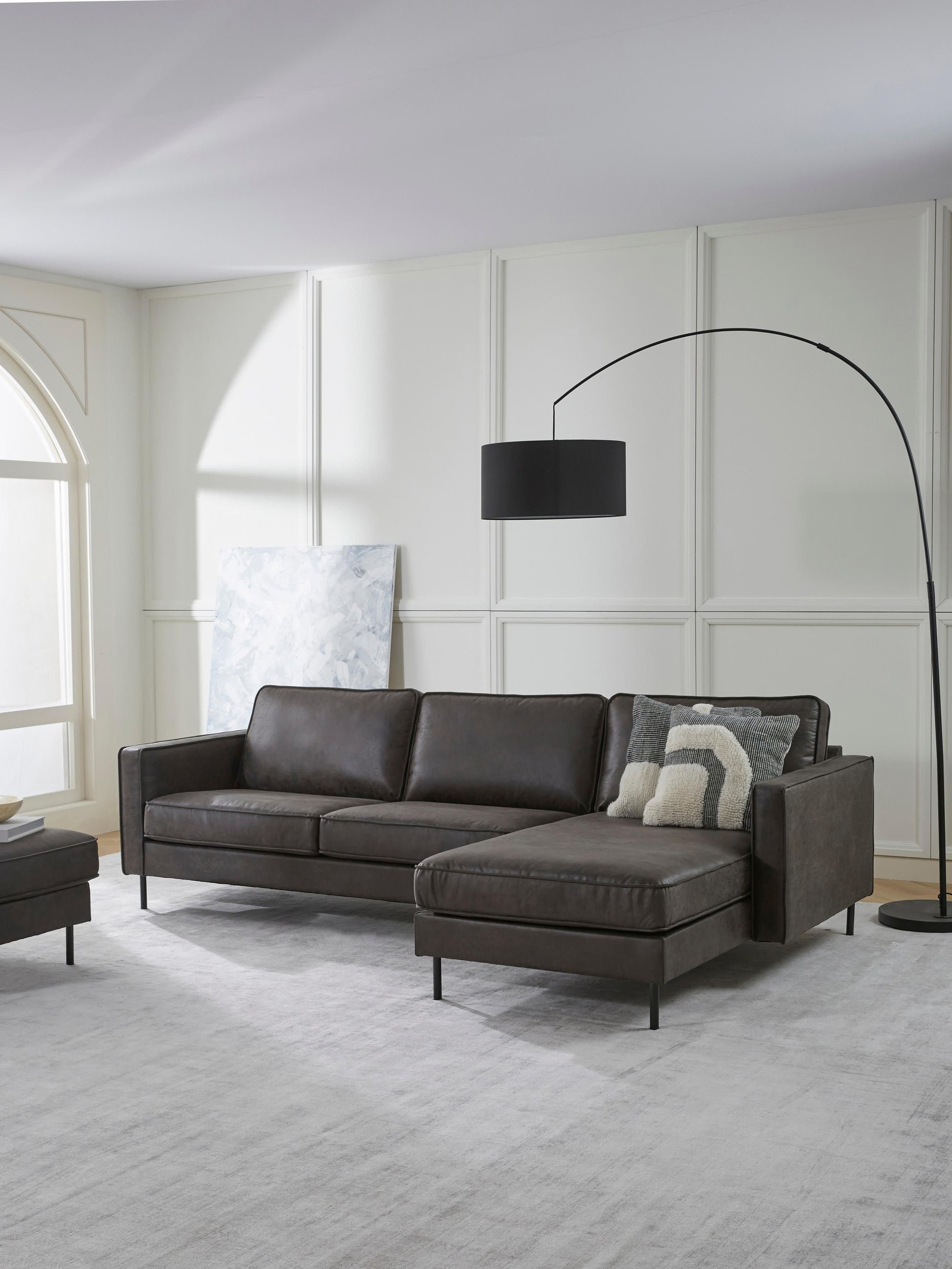 Huntbero Corner Sofa in Leather (3-Seater)