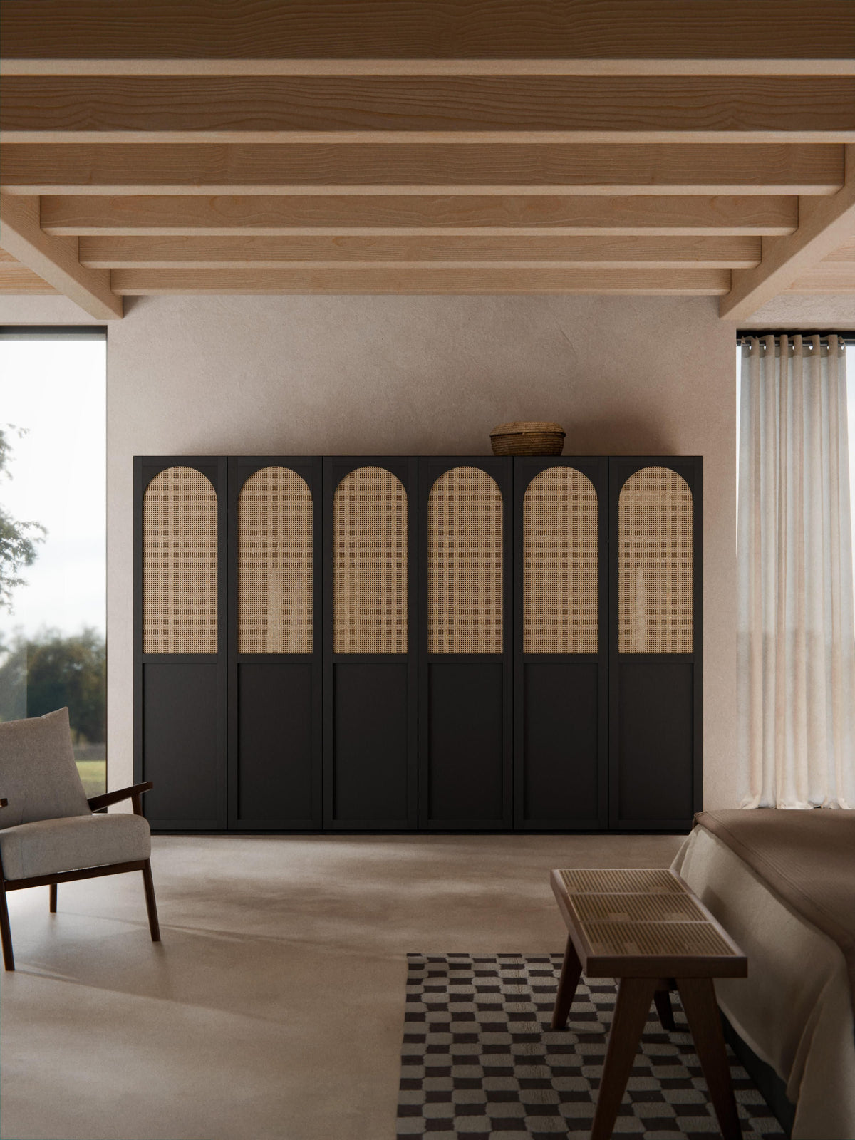 Jenora Modular Hinged-Door Wardrobe, 300 cm Wide, in Various Sizes