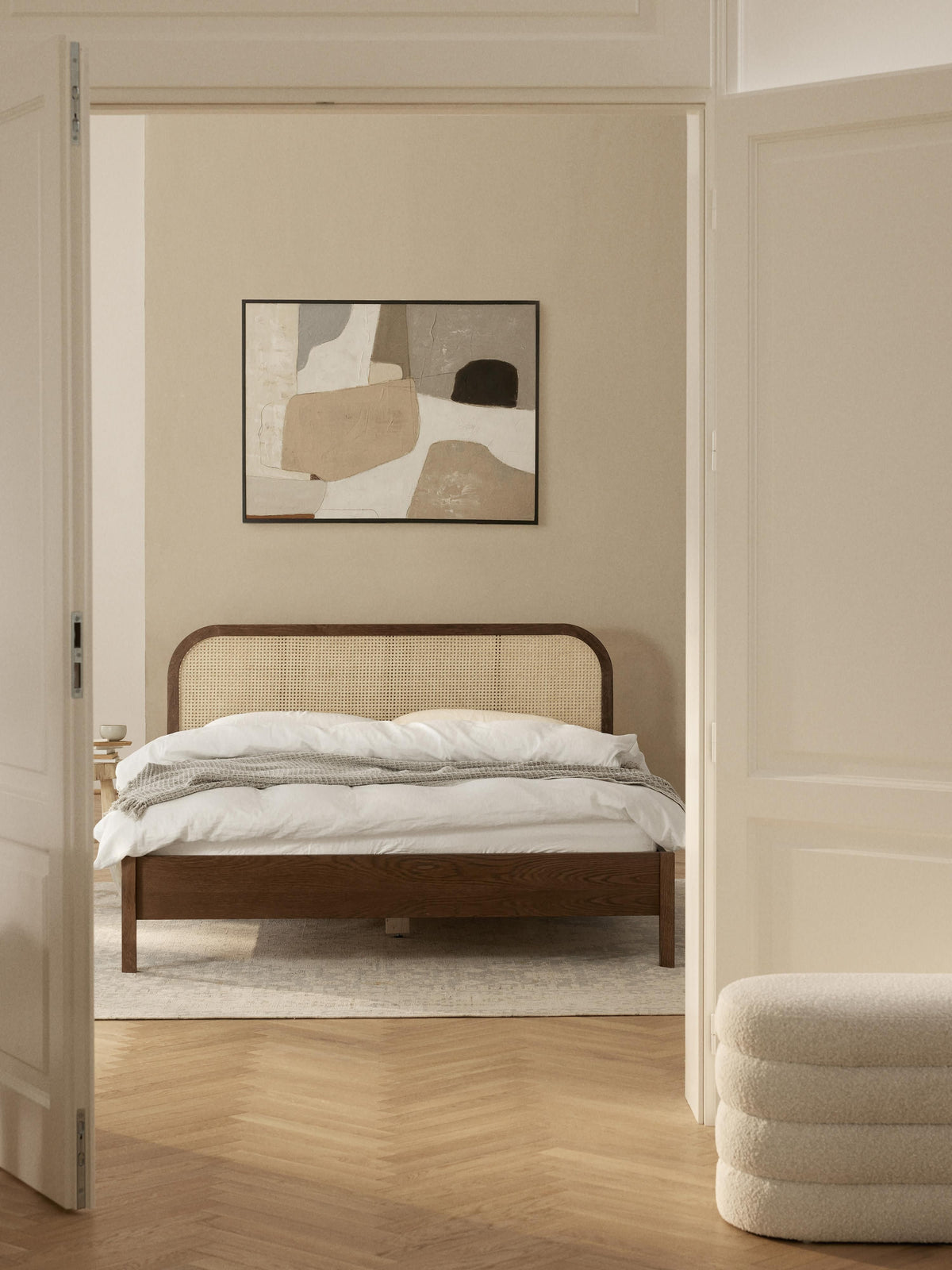 Jonquest Wooden Bed with Vienna Cane Headboard