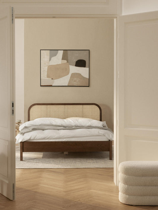 Jonquest Wooden Bed with Vienna Cane Headboard