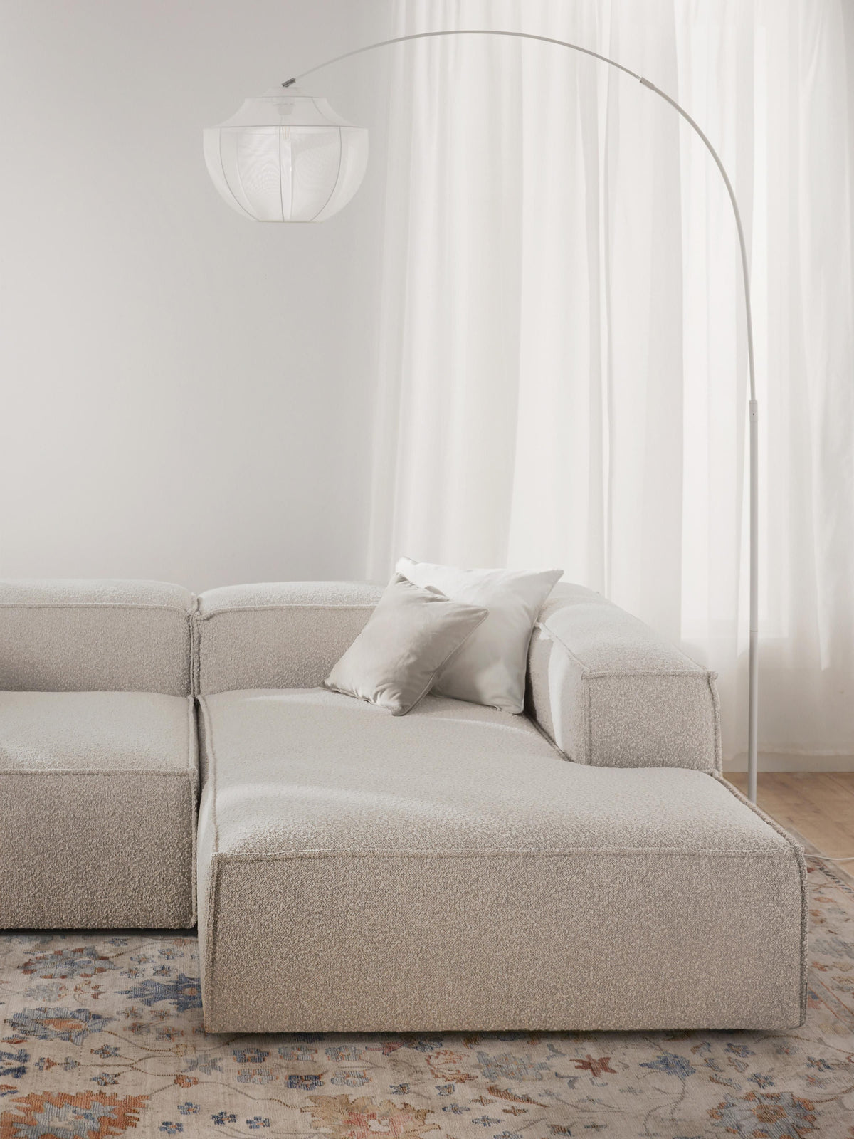 Lenroven Bouclé Ottoman Corner Module