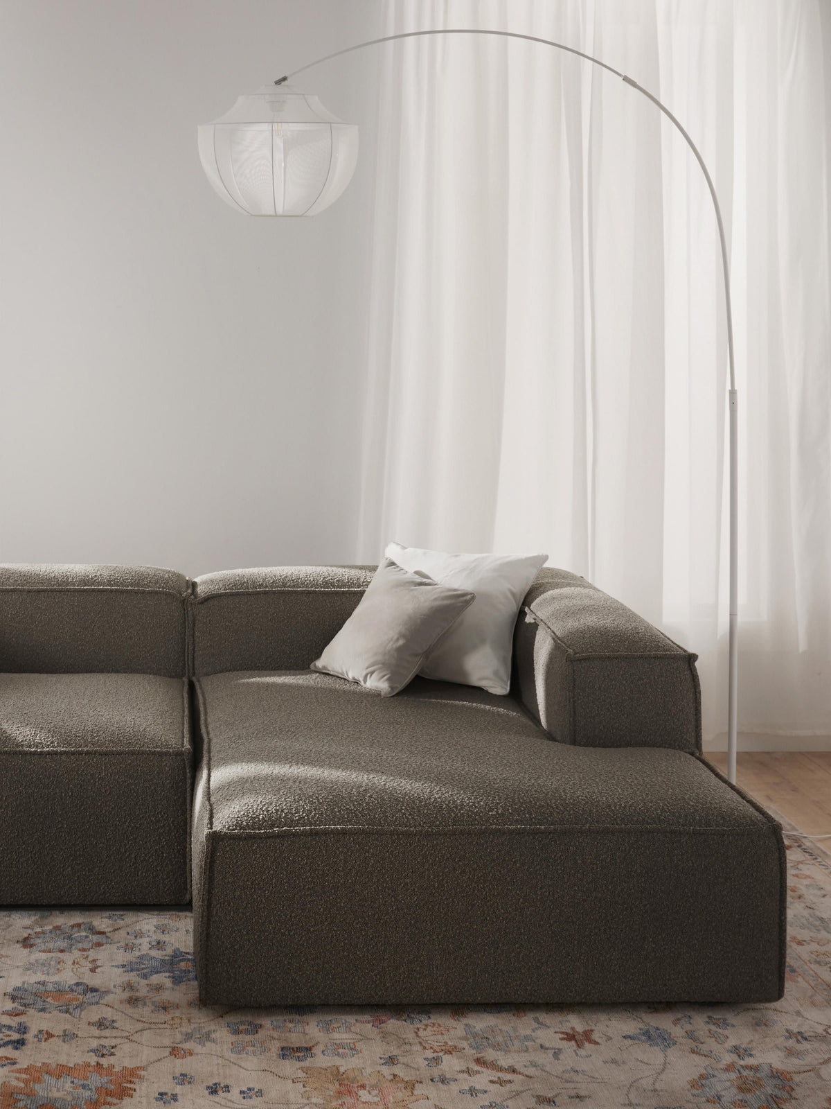 Lenroven Bouclé Ottoman Corner Module