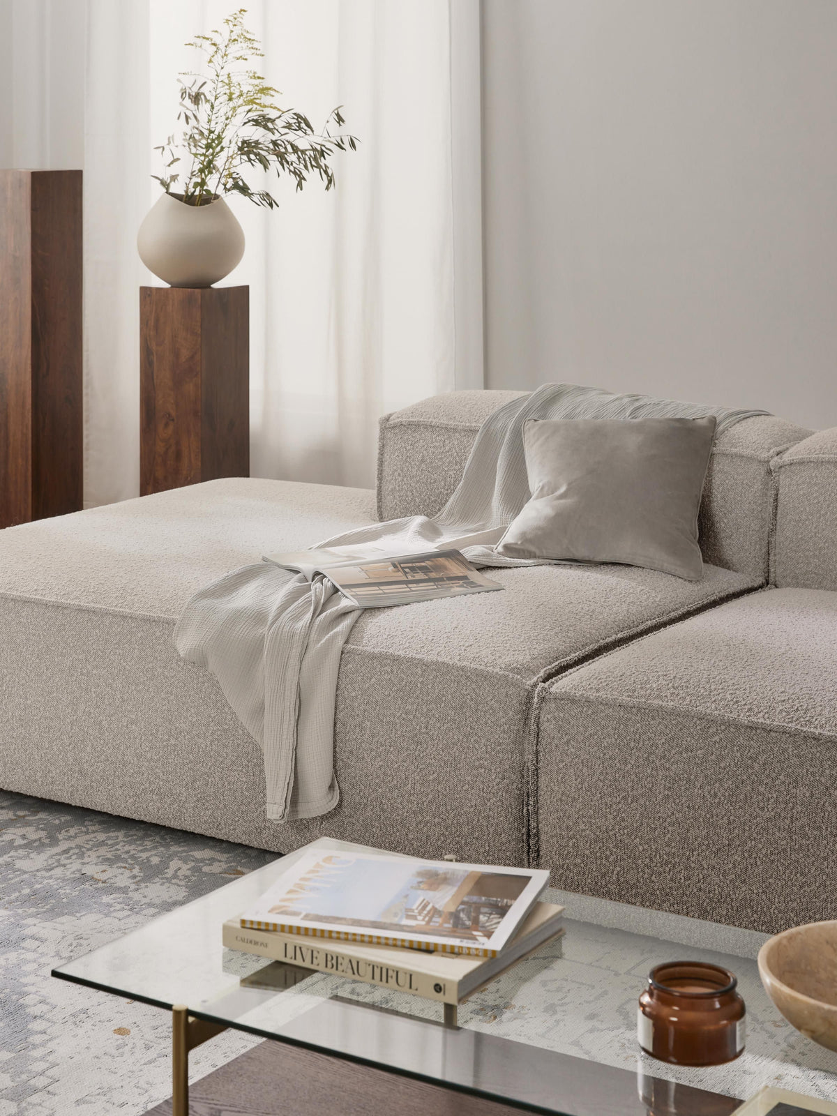 Lenroven Bouclé Ottoman Module