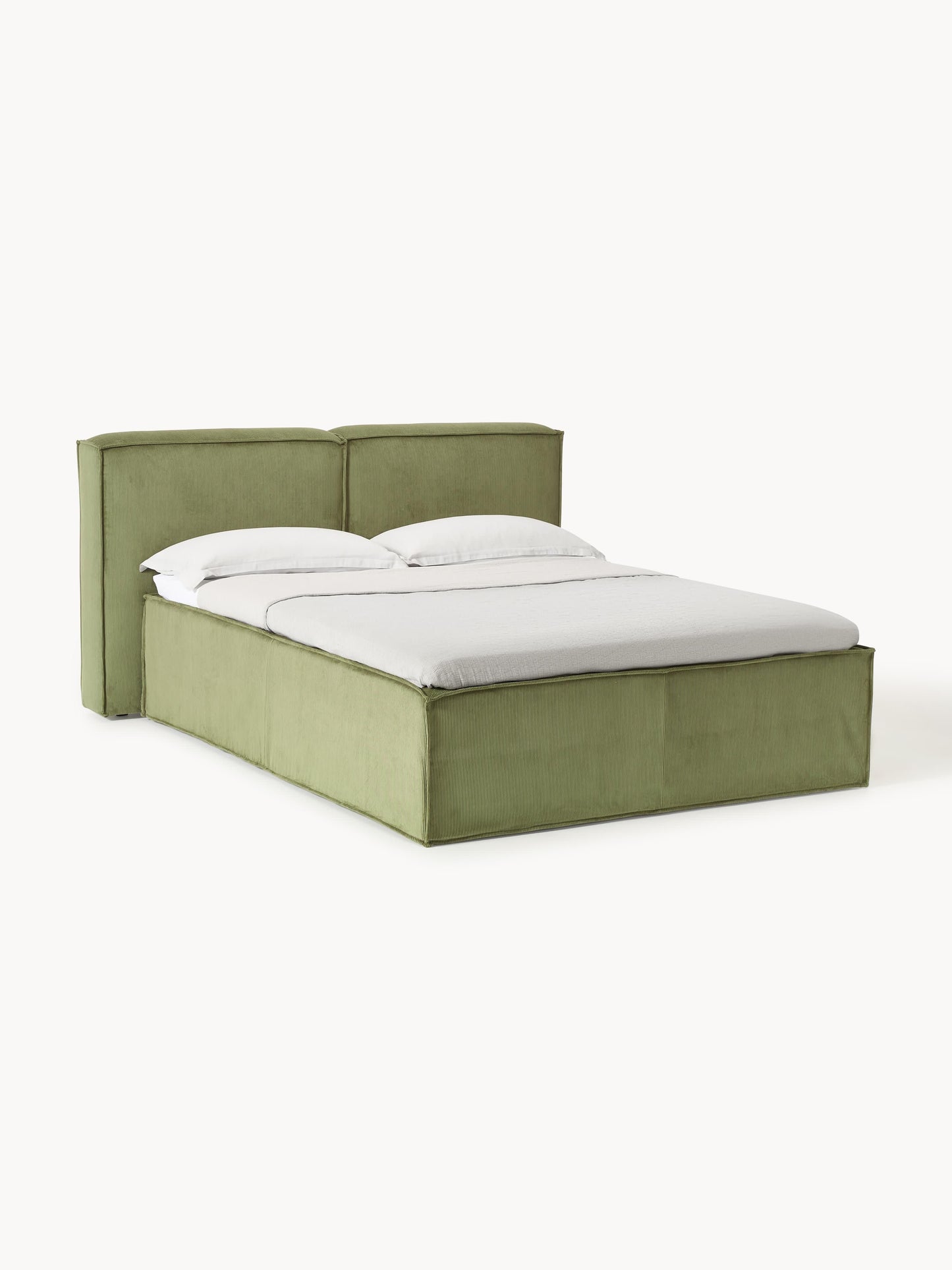 Lenroven Box Spring Bed in Corduroy