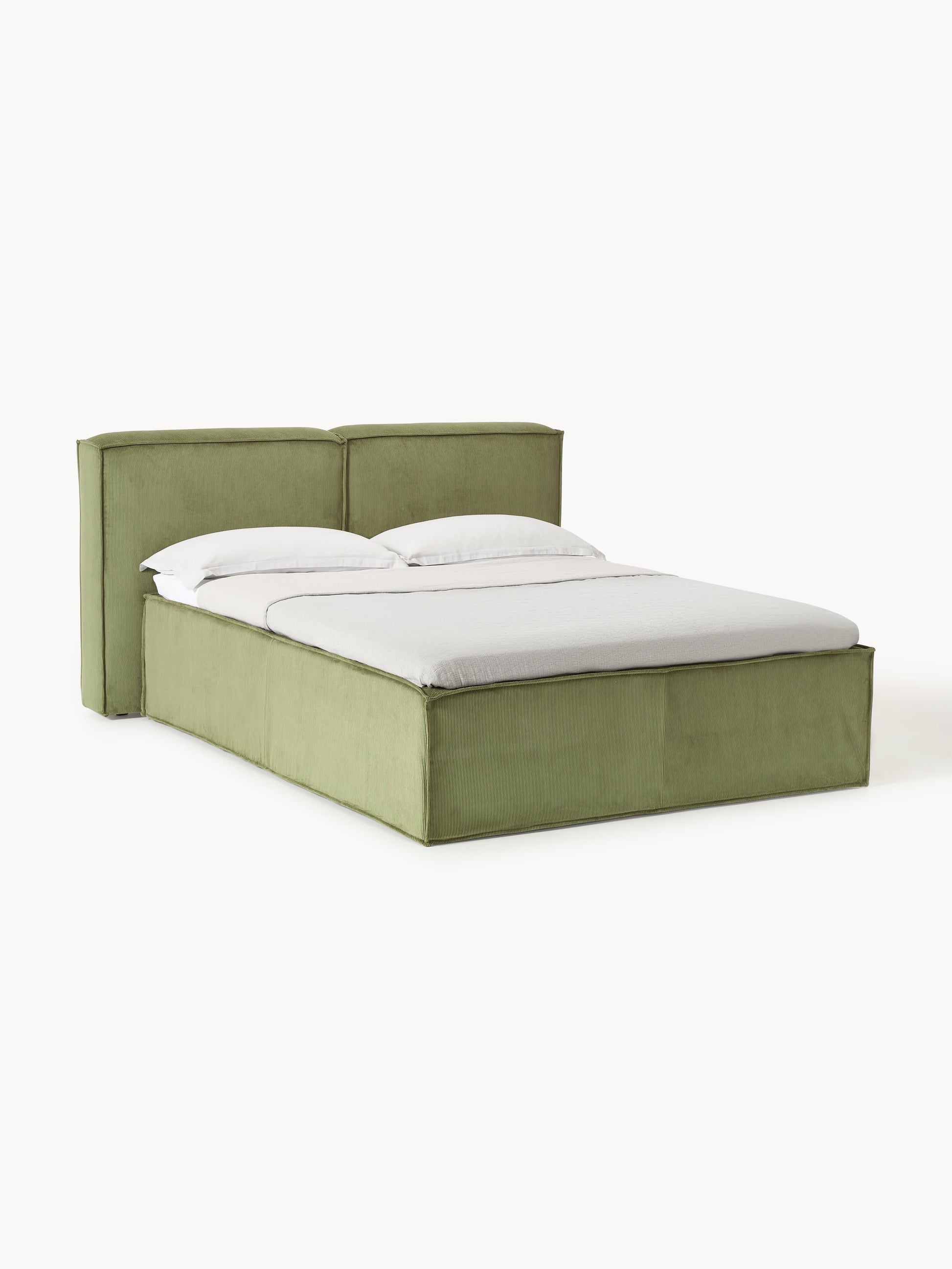 Lenroven Box Spring Bed in Corduroy