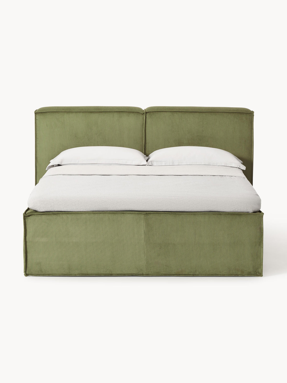 Lenroven Box Spring Bed in Corduroy