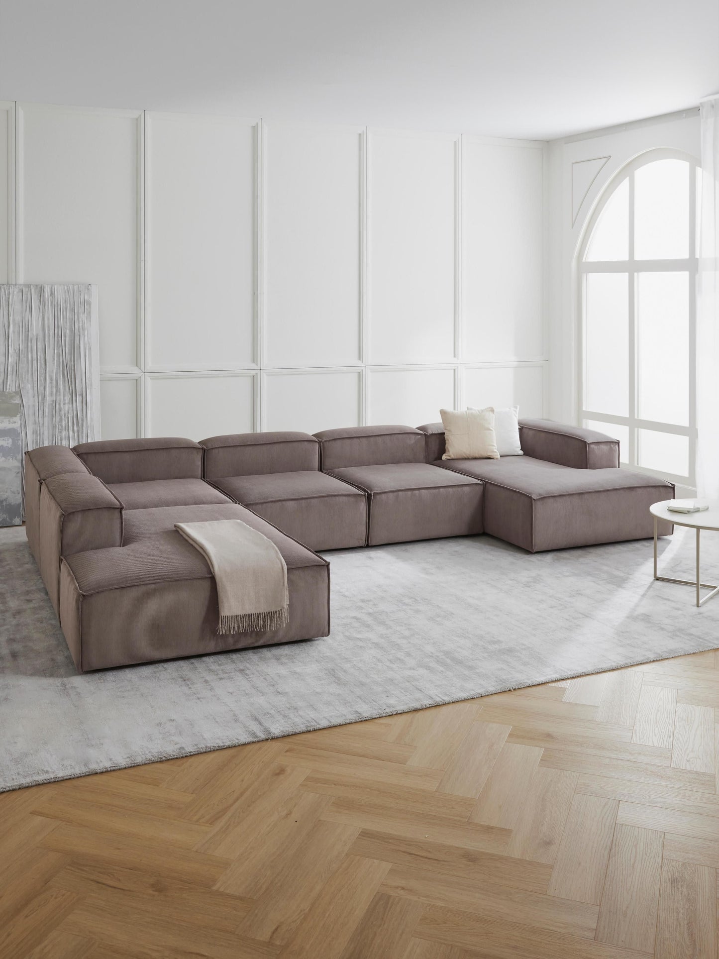 Lenroven Corduroy Ottoman Corner Module