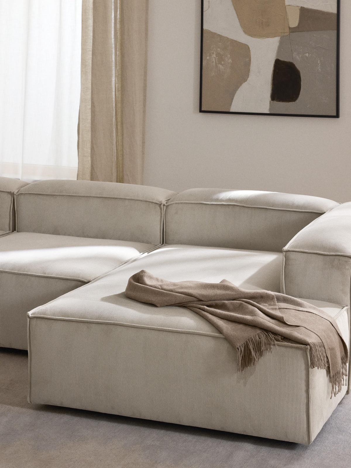 Lenroven Corduroy Ottoman Corner Module