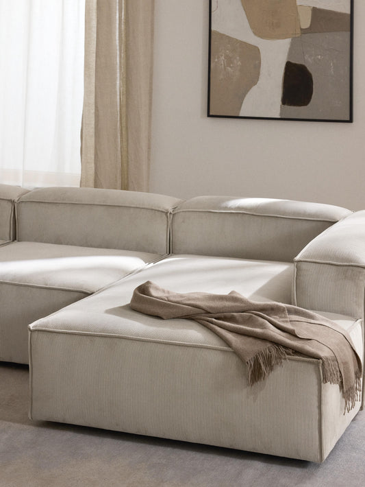 Lenroven Corduroy Ottoman Corner Module