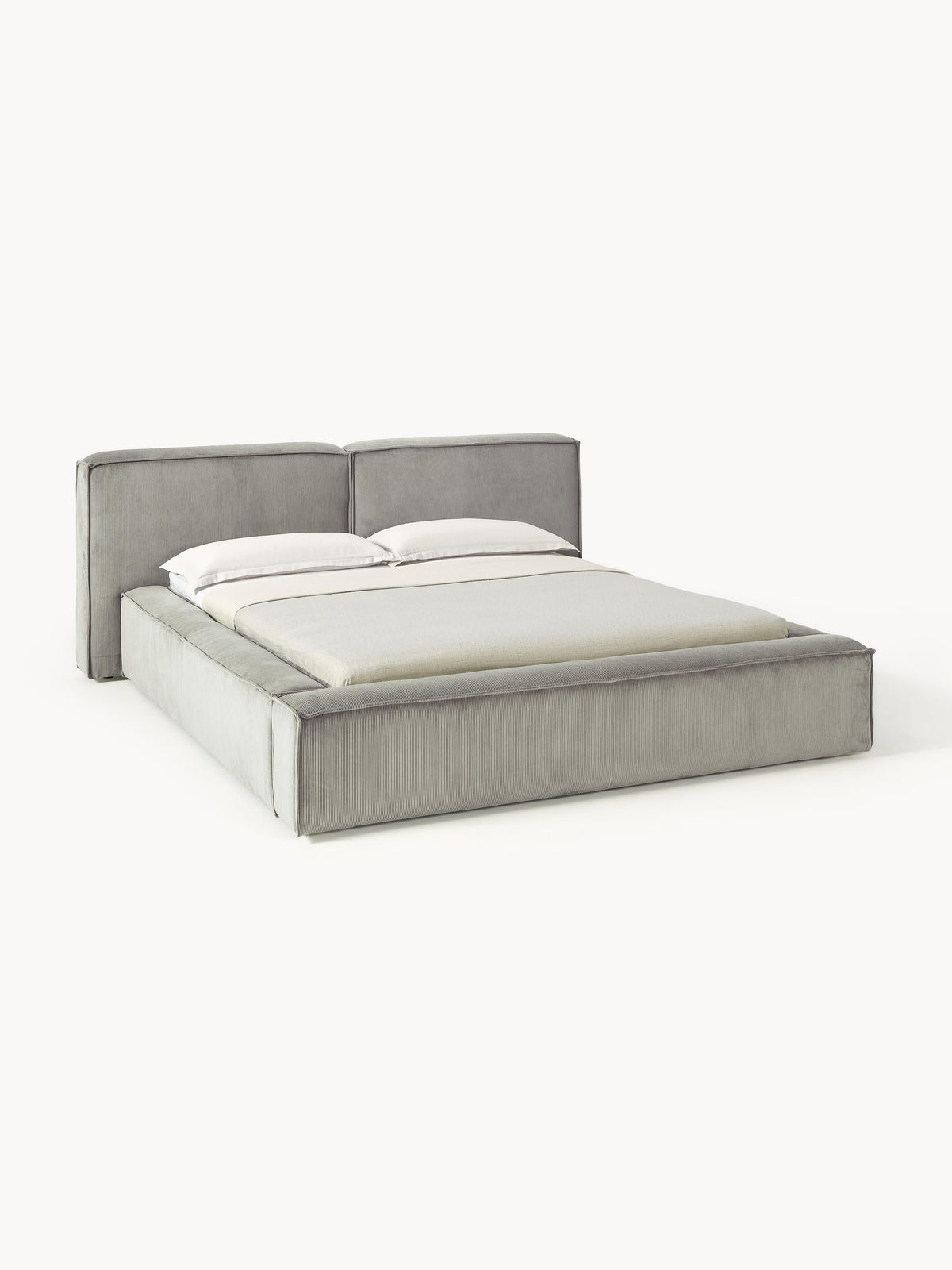 Lenroven Corduroy Upholstered Bed