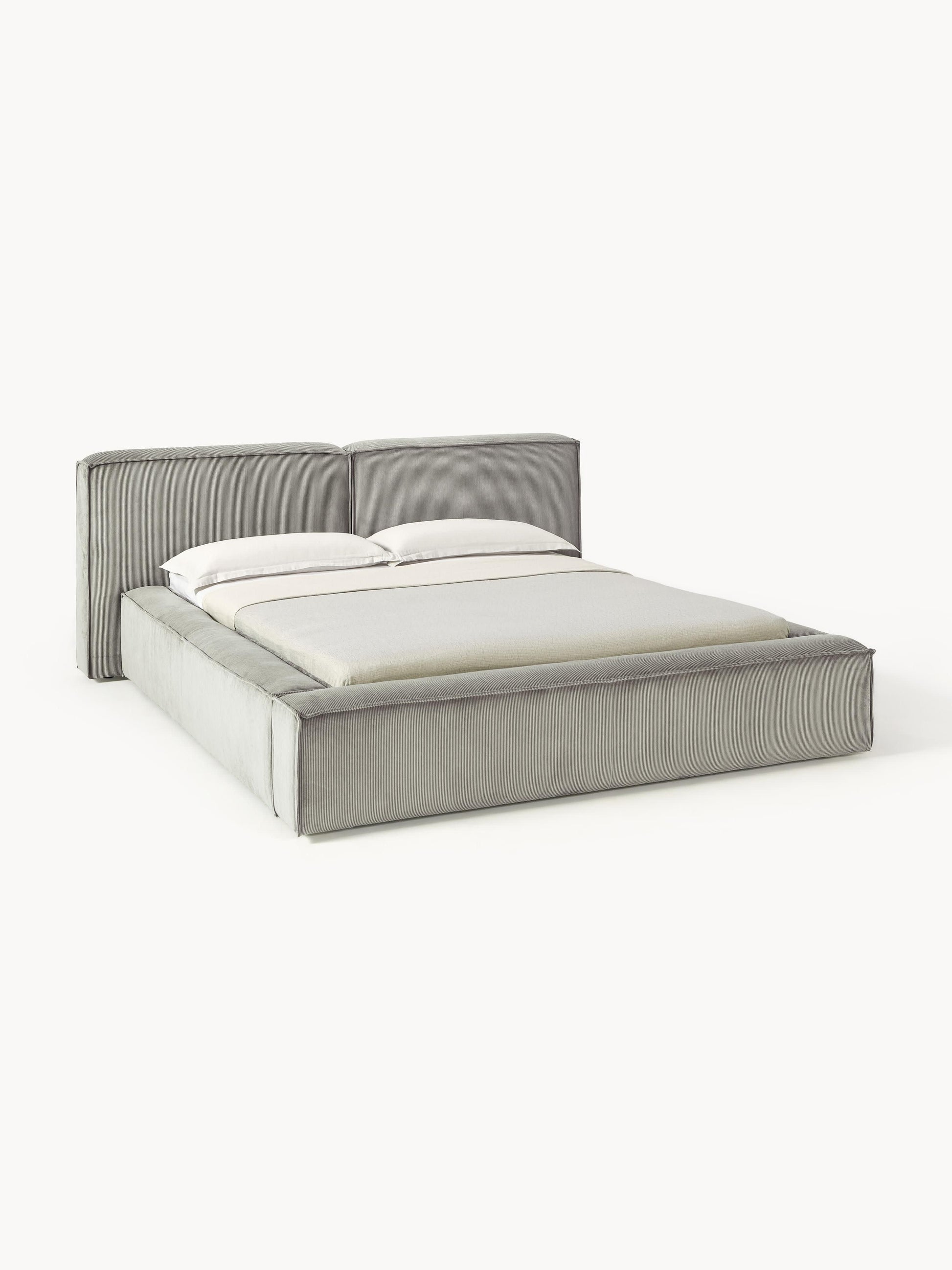 Lenroven Corduroy Upholstered Bed