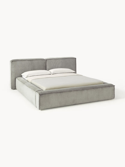 Lenroven Corduroy Upholstered Bed