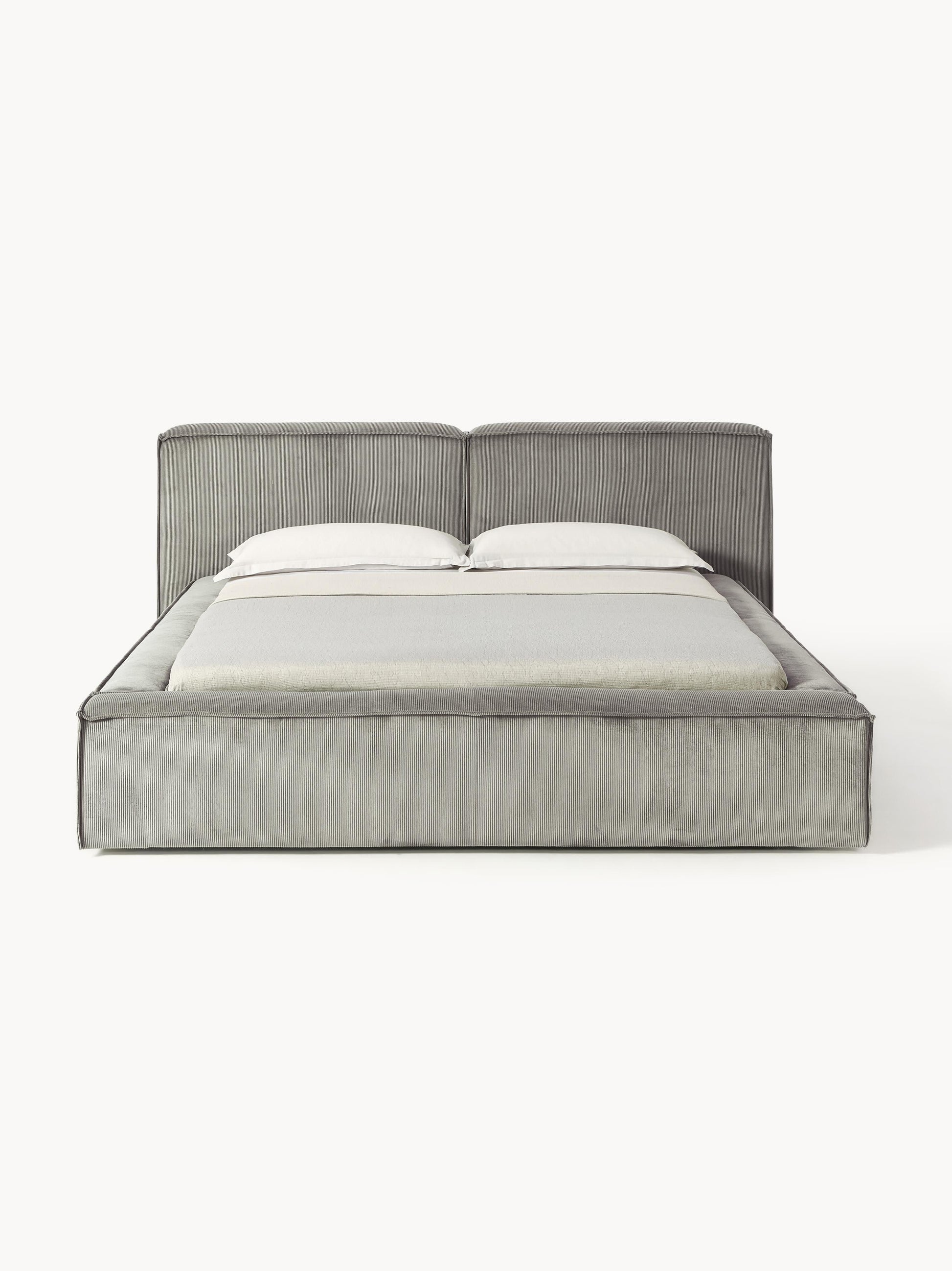 Lenroven Corduroy Upholstered Bed