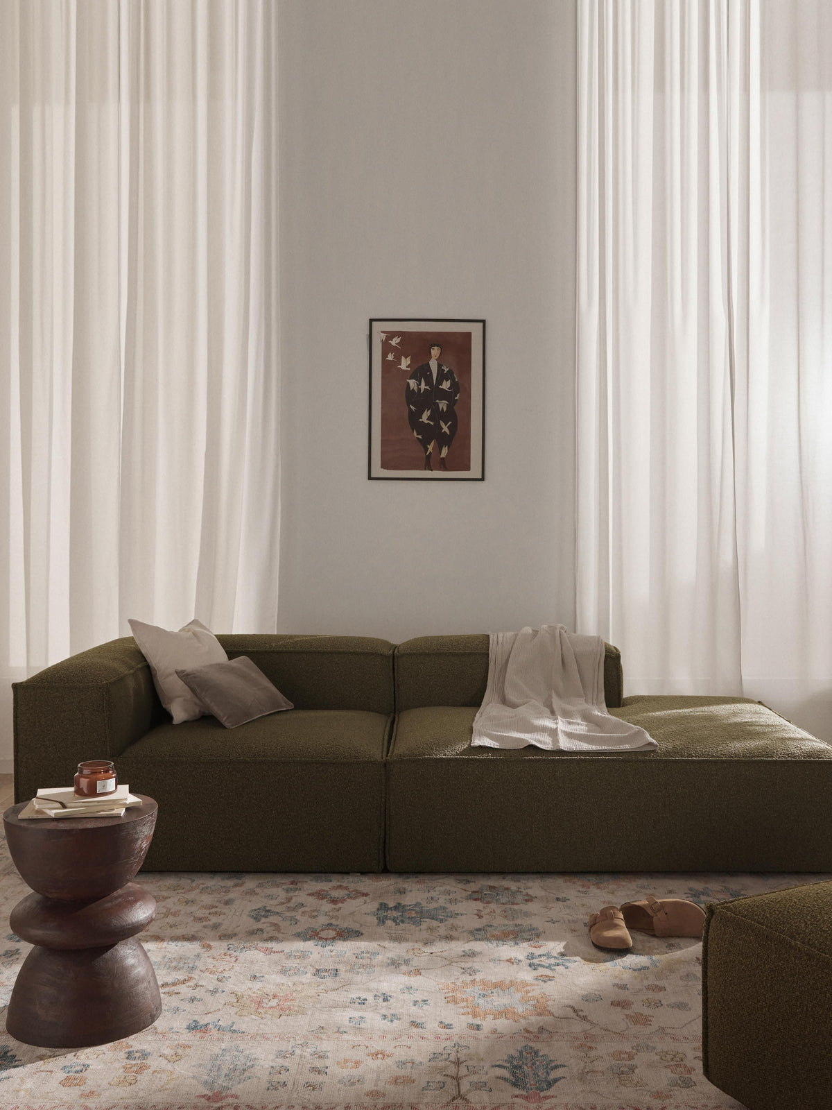 Lenroven Modular Bouclé Ottoman