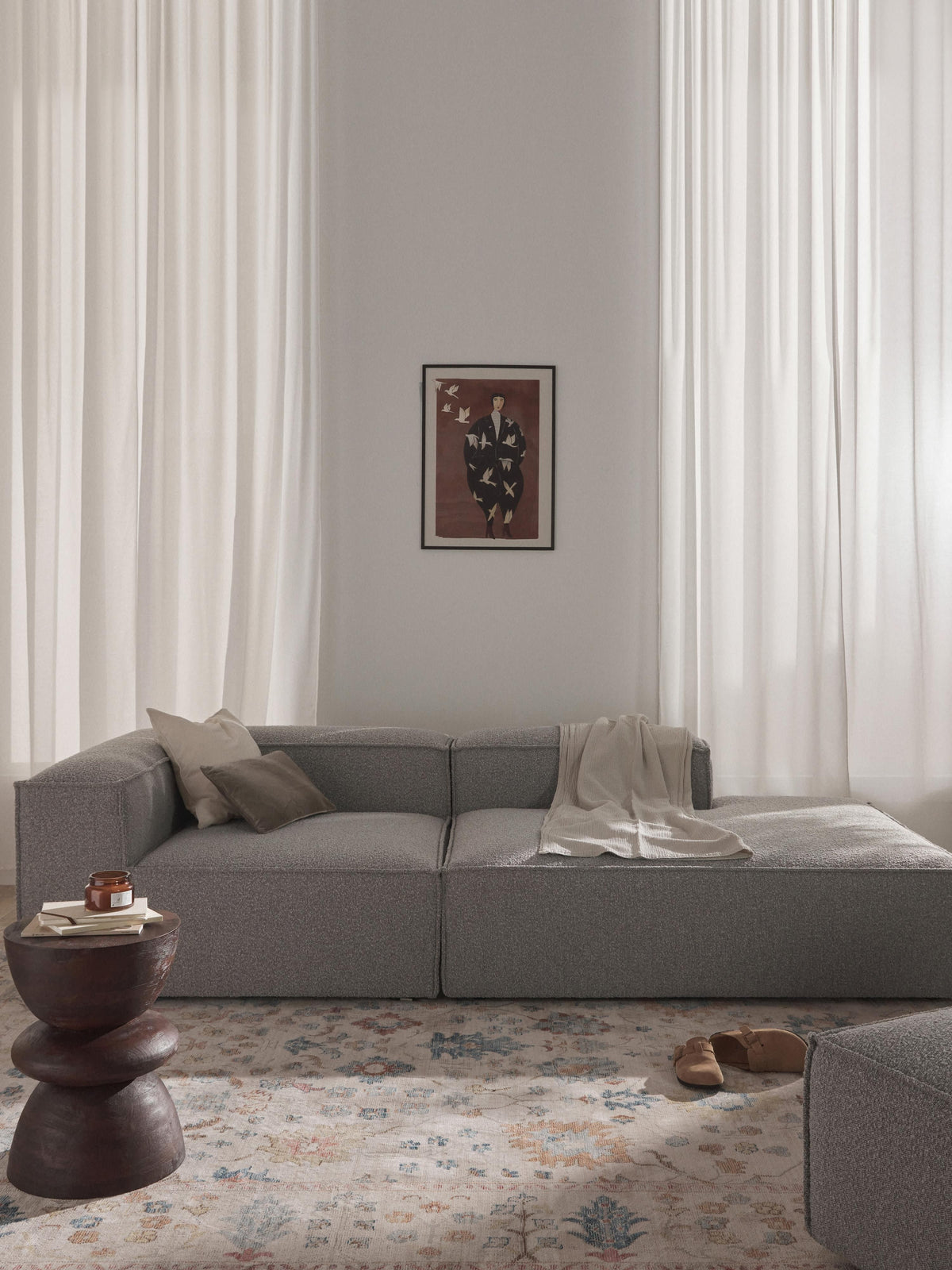 Lenroven Modular Bouclé Ottoman