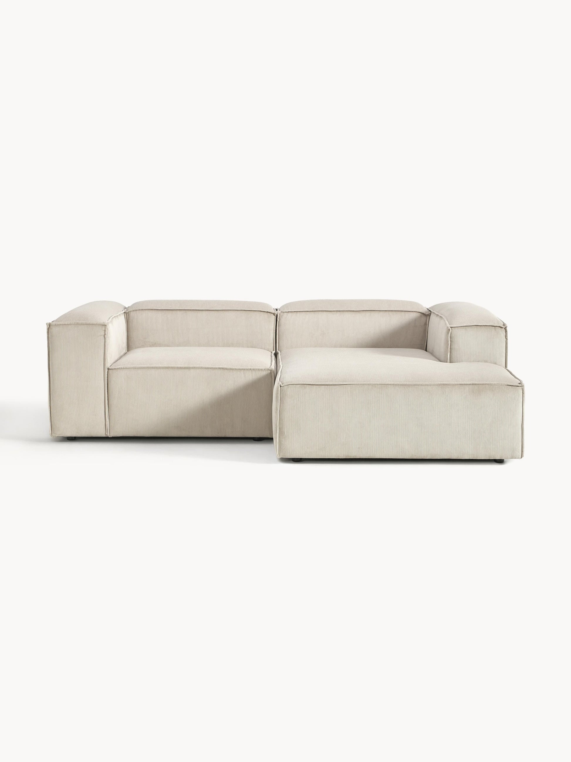 Lenroven Modular Corduroy Corner Sofa (2-Seater)