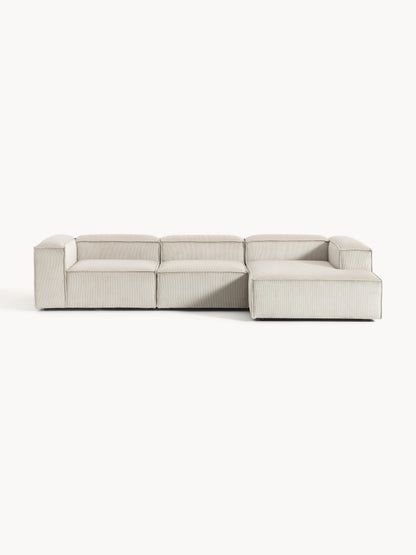 Lenroven Modular Corduroy Corner Sofa (4-Seater)