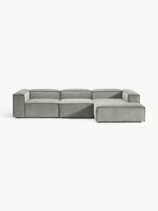Lenroven Modular Corduroy Corner Sofa (4-Seater)