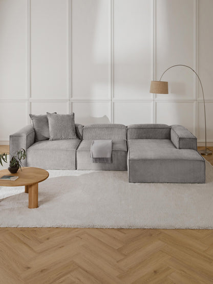Lenroven Modular Corduroy Corner Sofa (4-Seater)