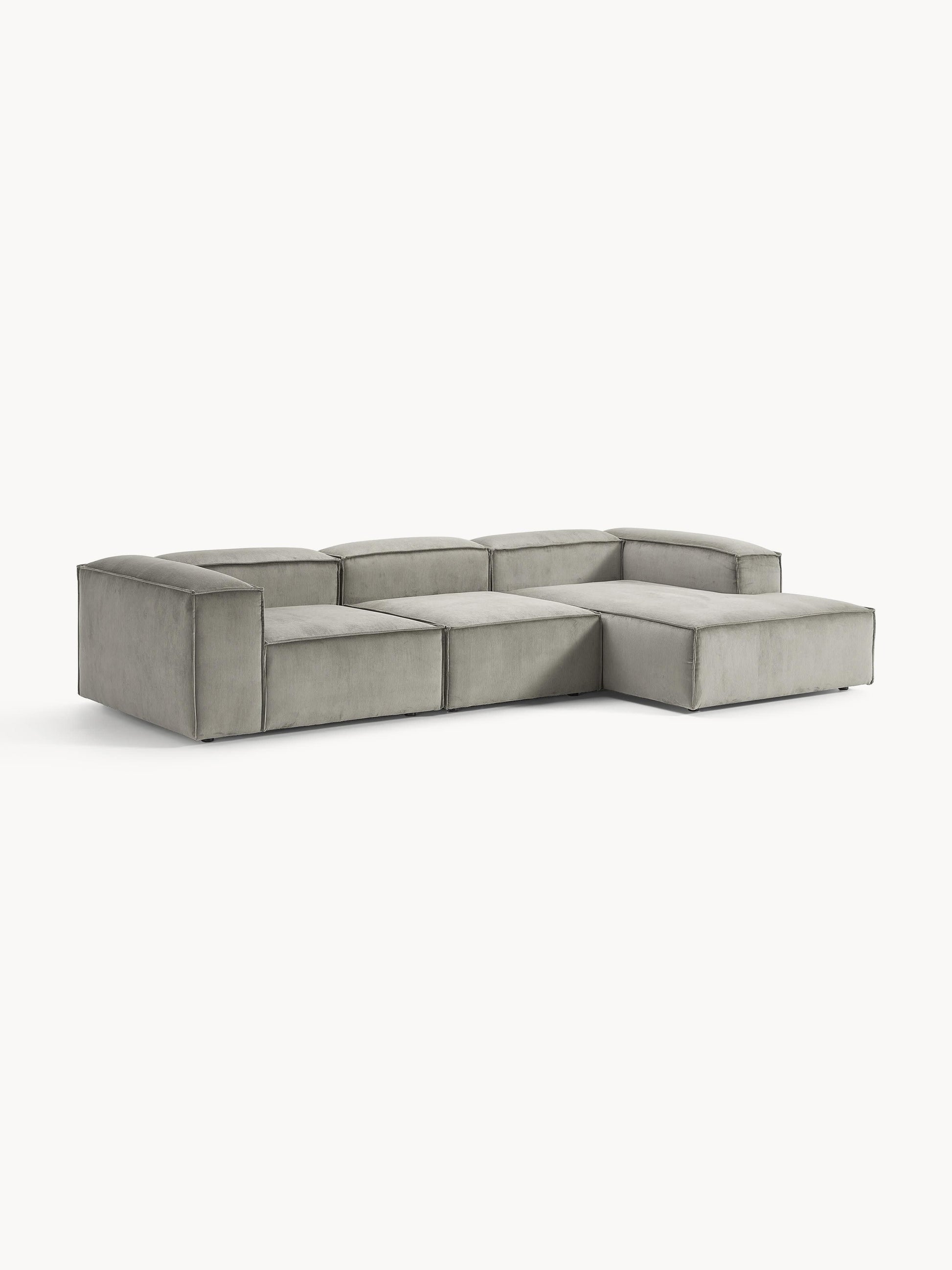 Lenroven Modular Corduroy Corner Sofa (4-Seater)