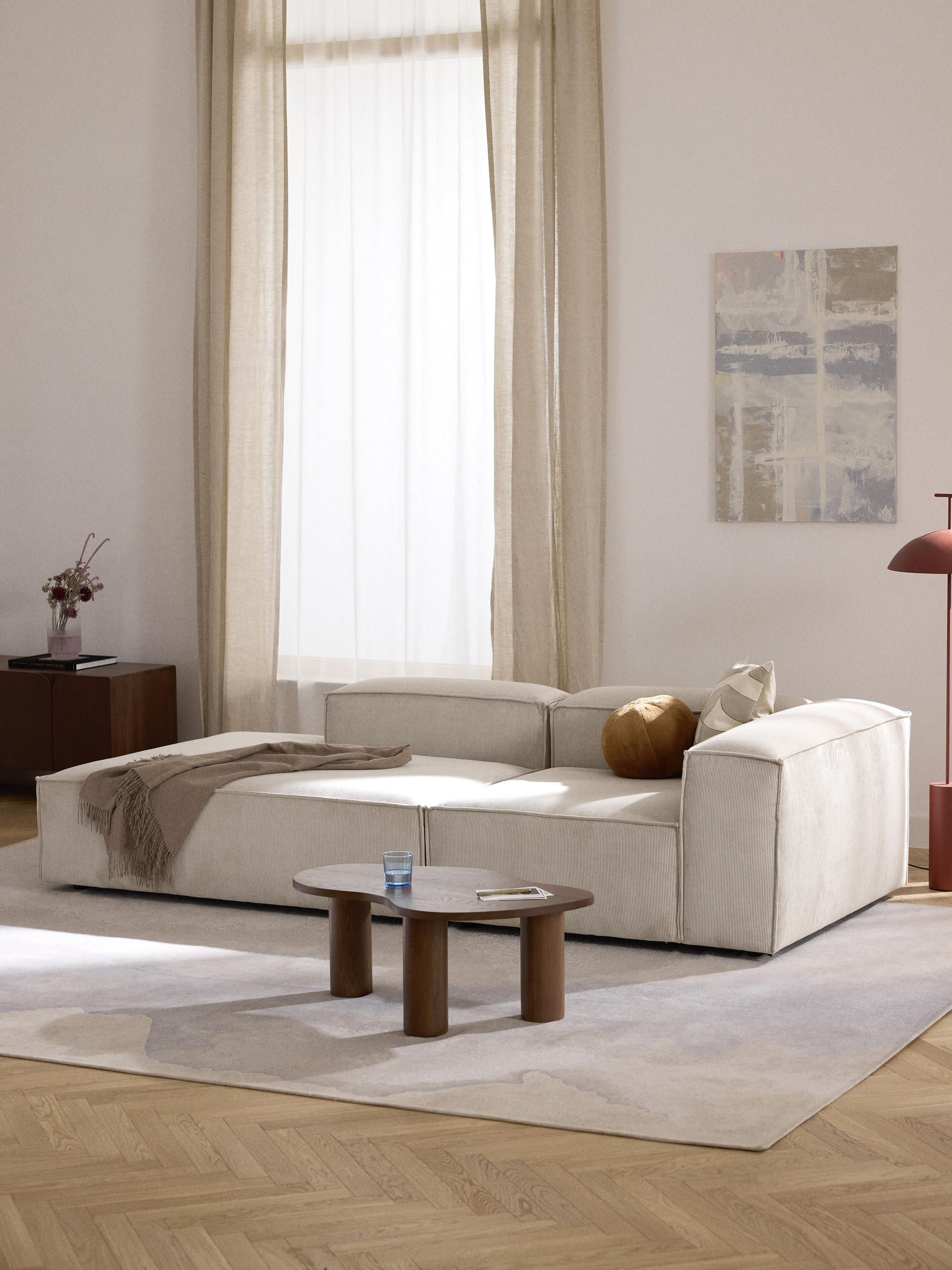 Lenroven Modular Corduroy Ottoman