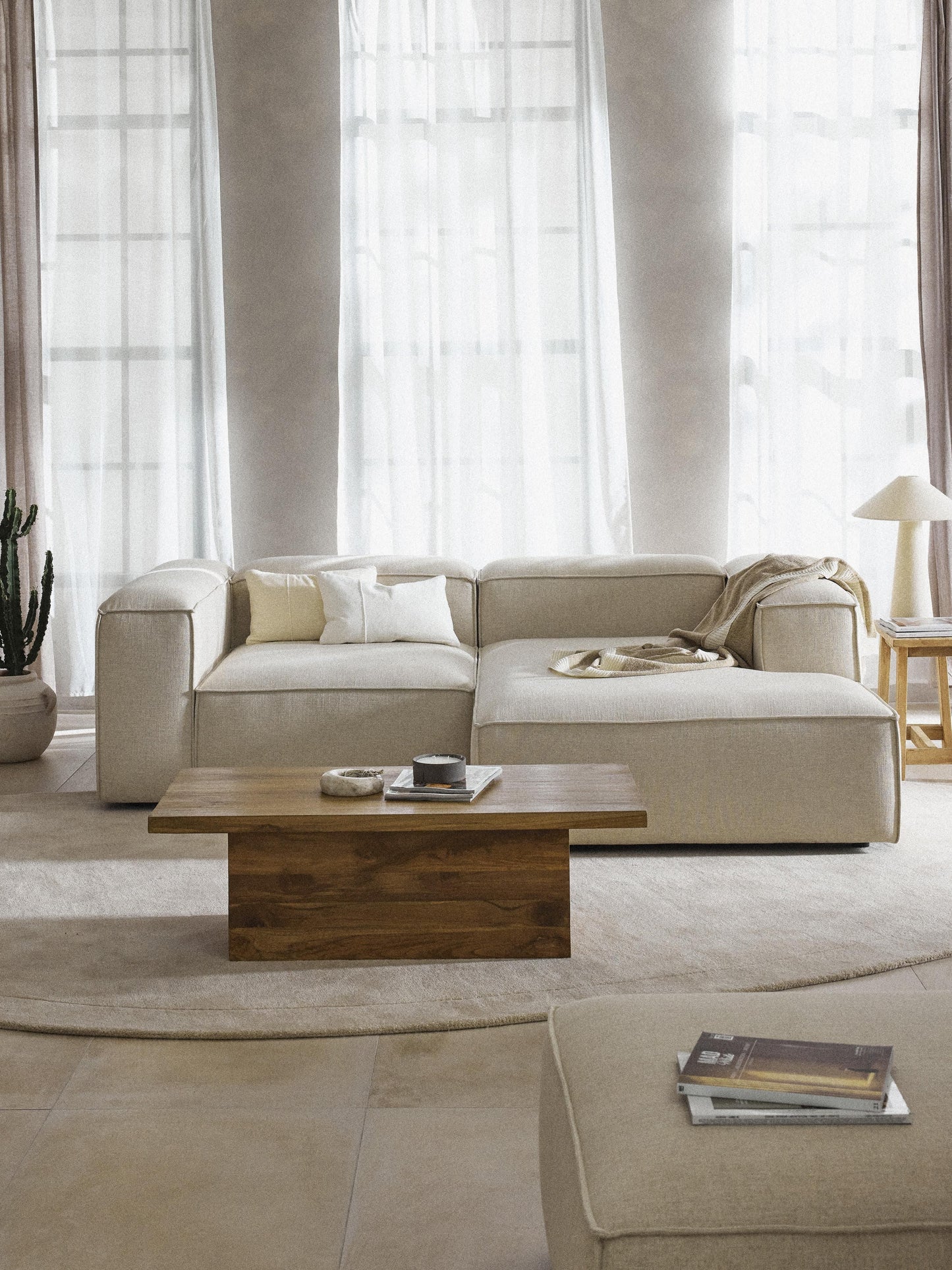 Lenroven Modular Corner Sofa, Linen Blend, 2-Seater