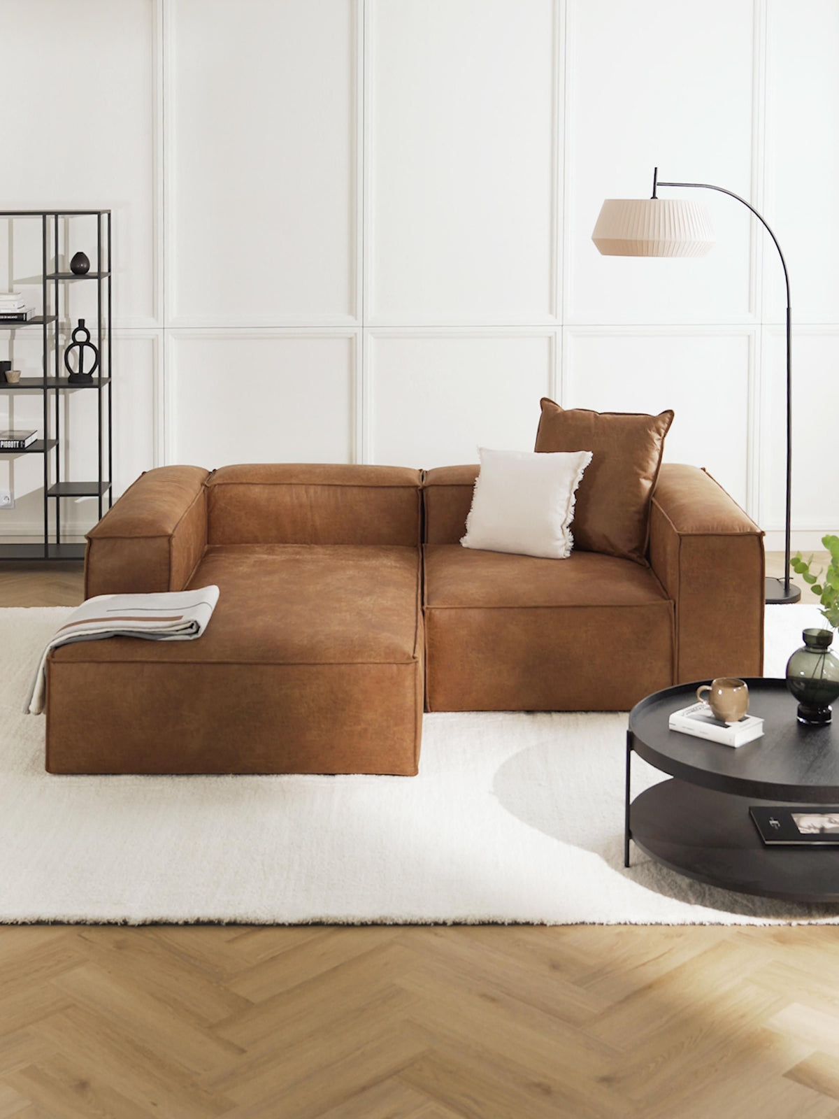 Lenroven Modular Leather Corner Sofa (2-Seater)