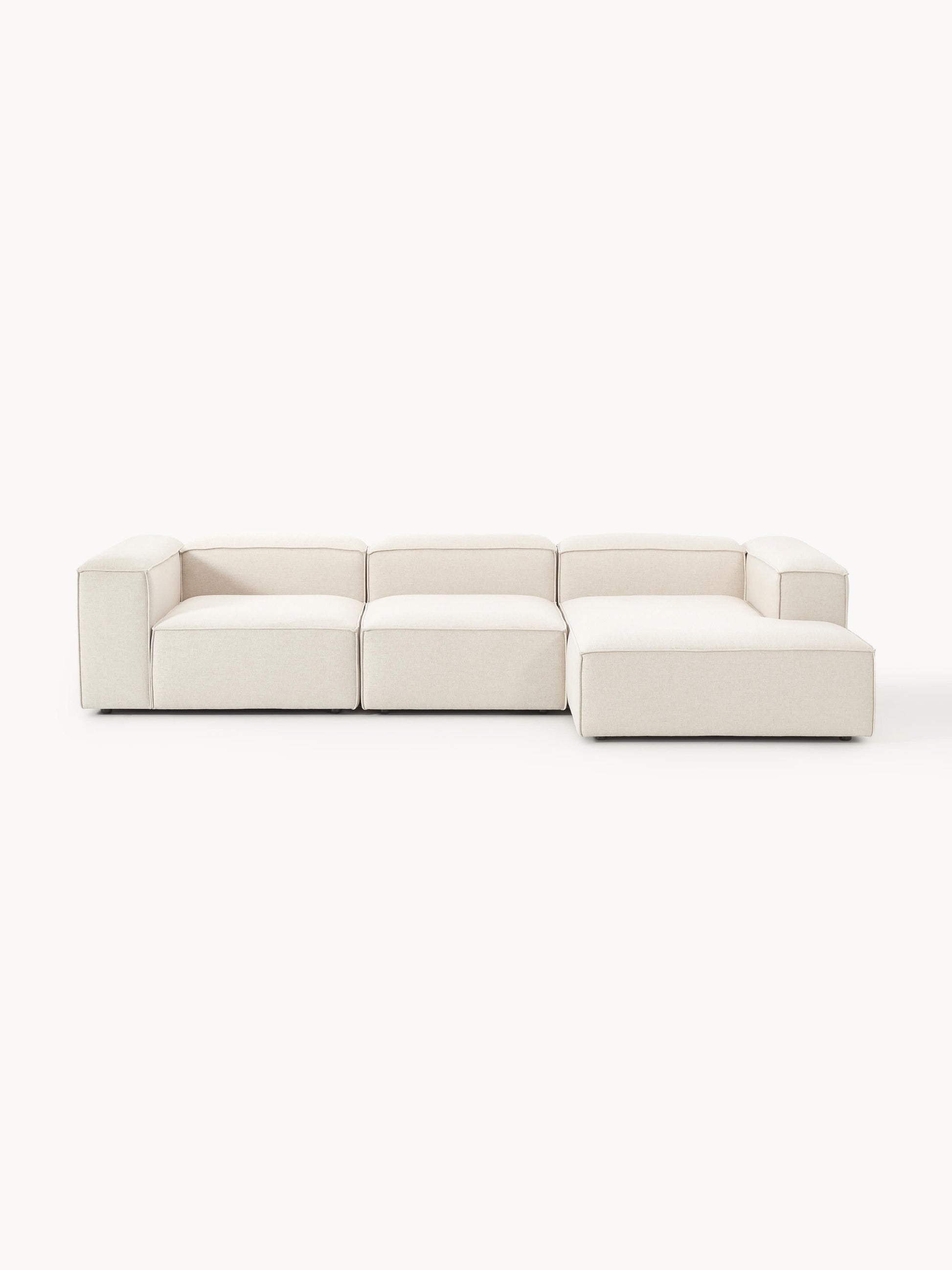 Lenroven Modular Linen Blend Corner Sofa (4-Seater)