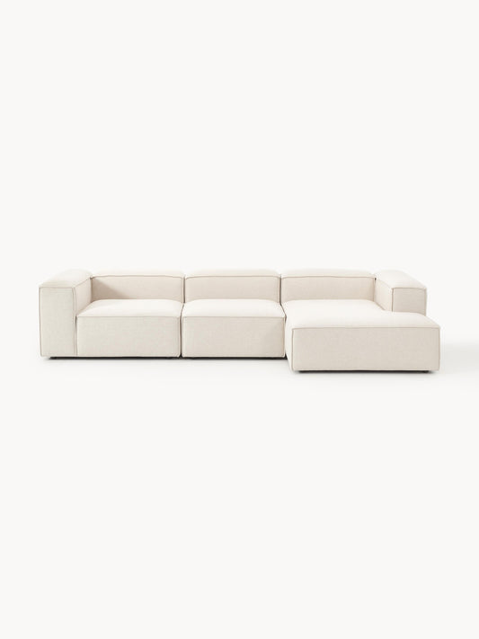 Lenroven Modular Linen Blend Corner Sofa (4-Seater)