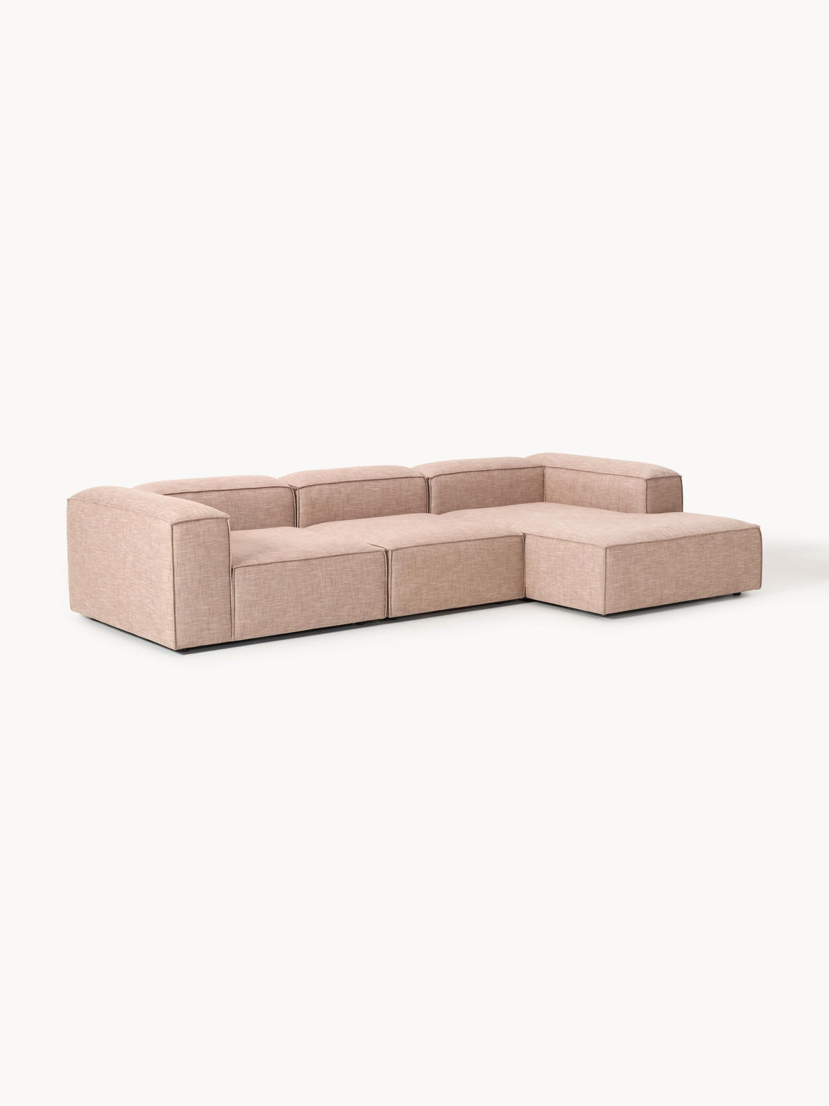 Lenroven Modular Linen Blend Corner Sofa (4-Seater)