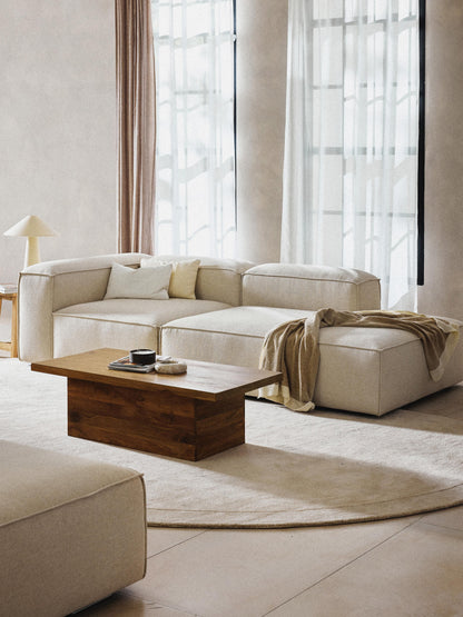 Lenroven Modular Linen Blend Ottoman