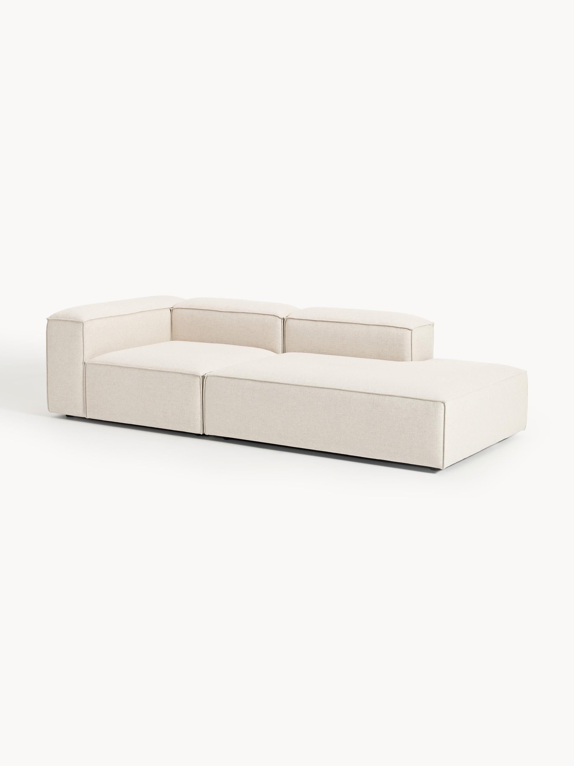 Lenroven Modular Linen Blend Ottoman
