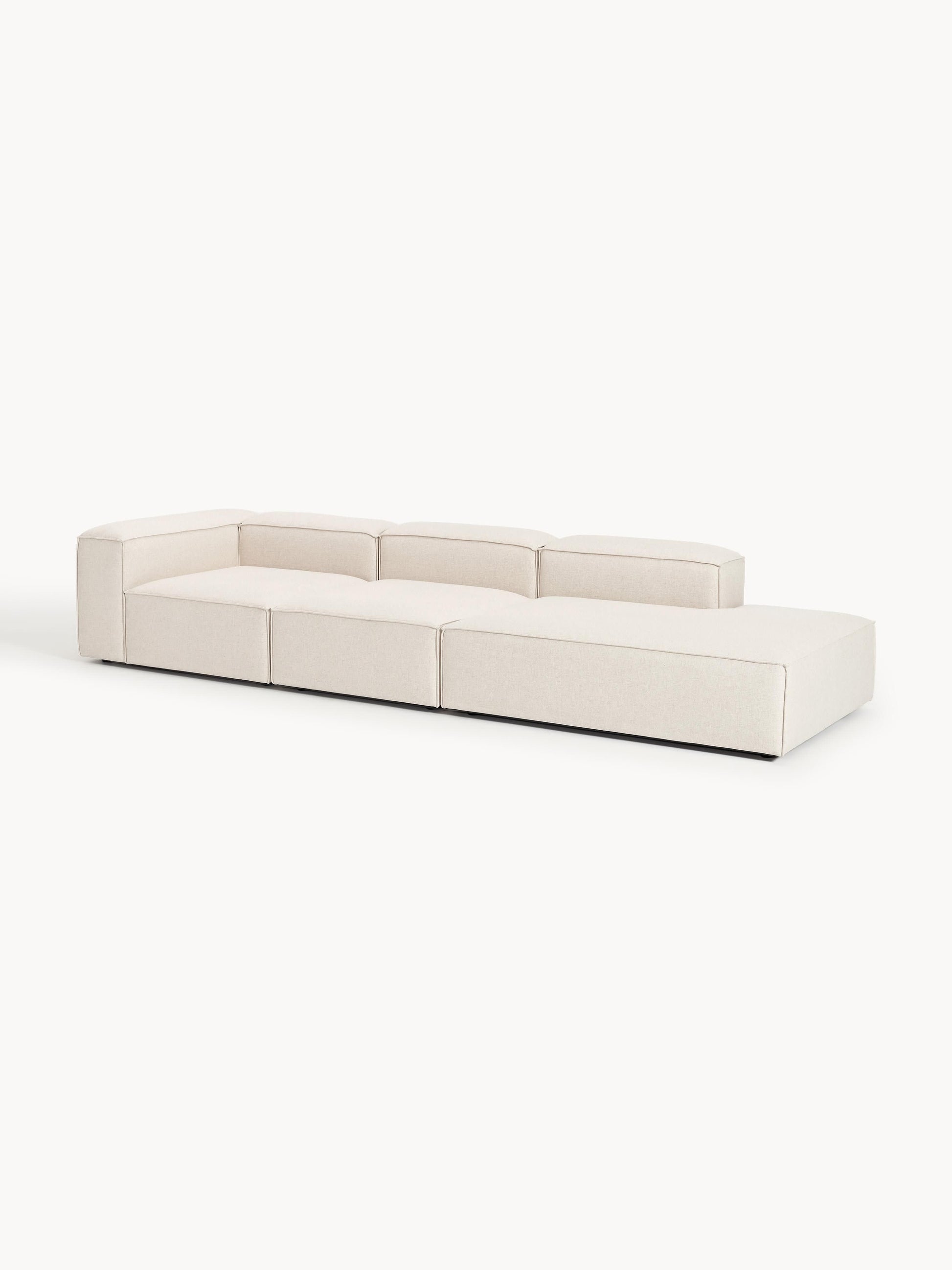 Lenroven Modular Linen Blend Ottoman, XL