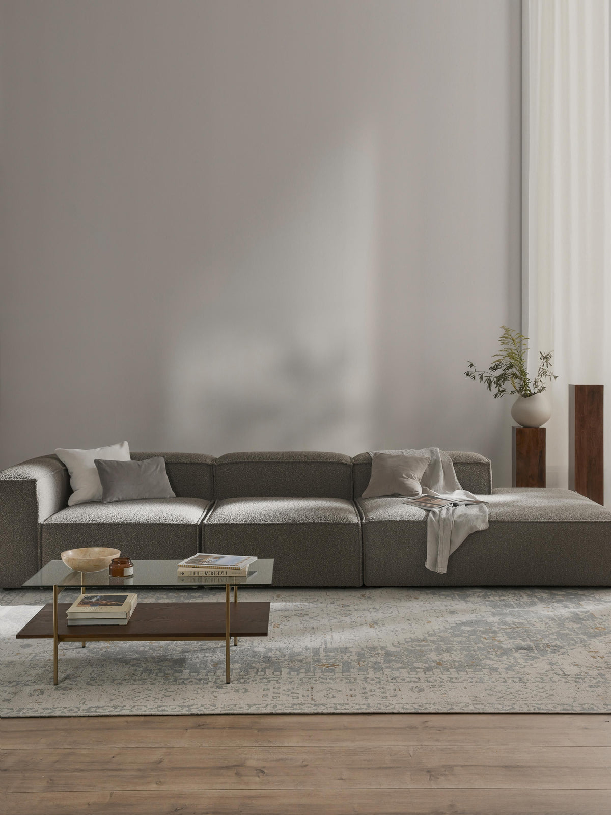 Lenroven Modular XL Bouclé Ottoman