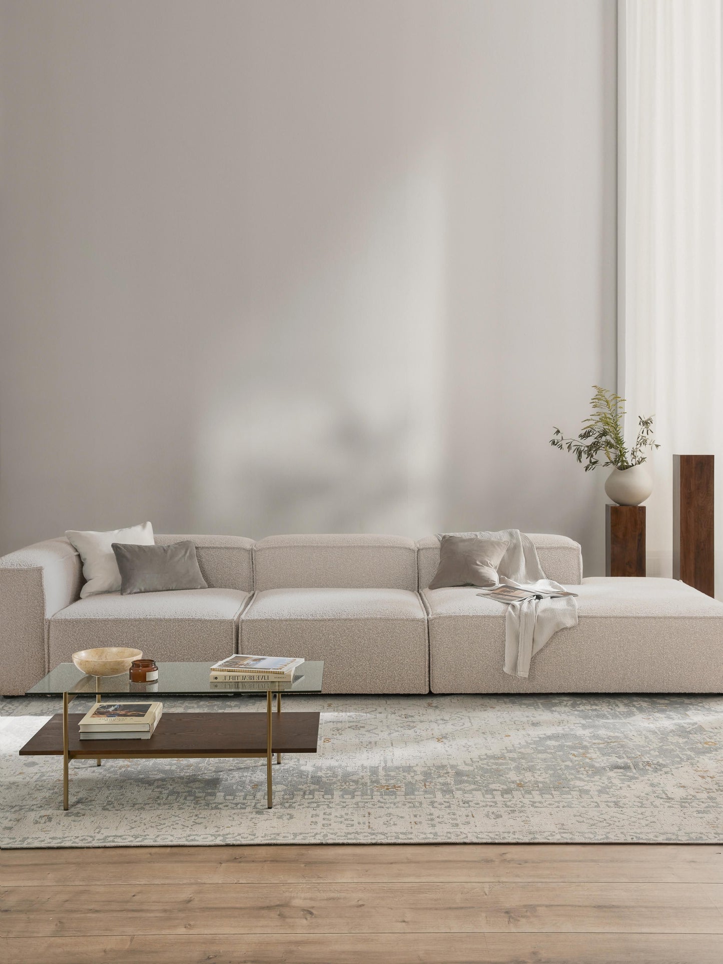 Lenroven Modular XL Bouclé Ottoman