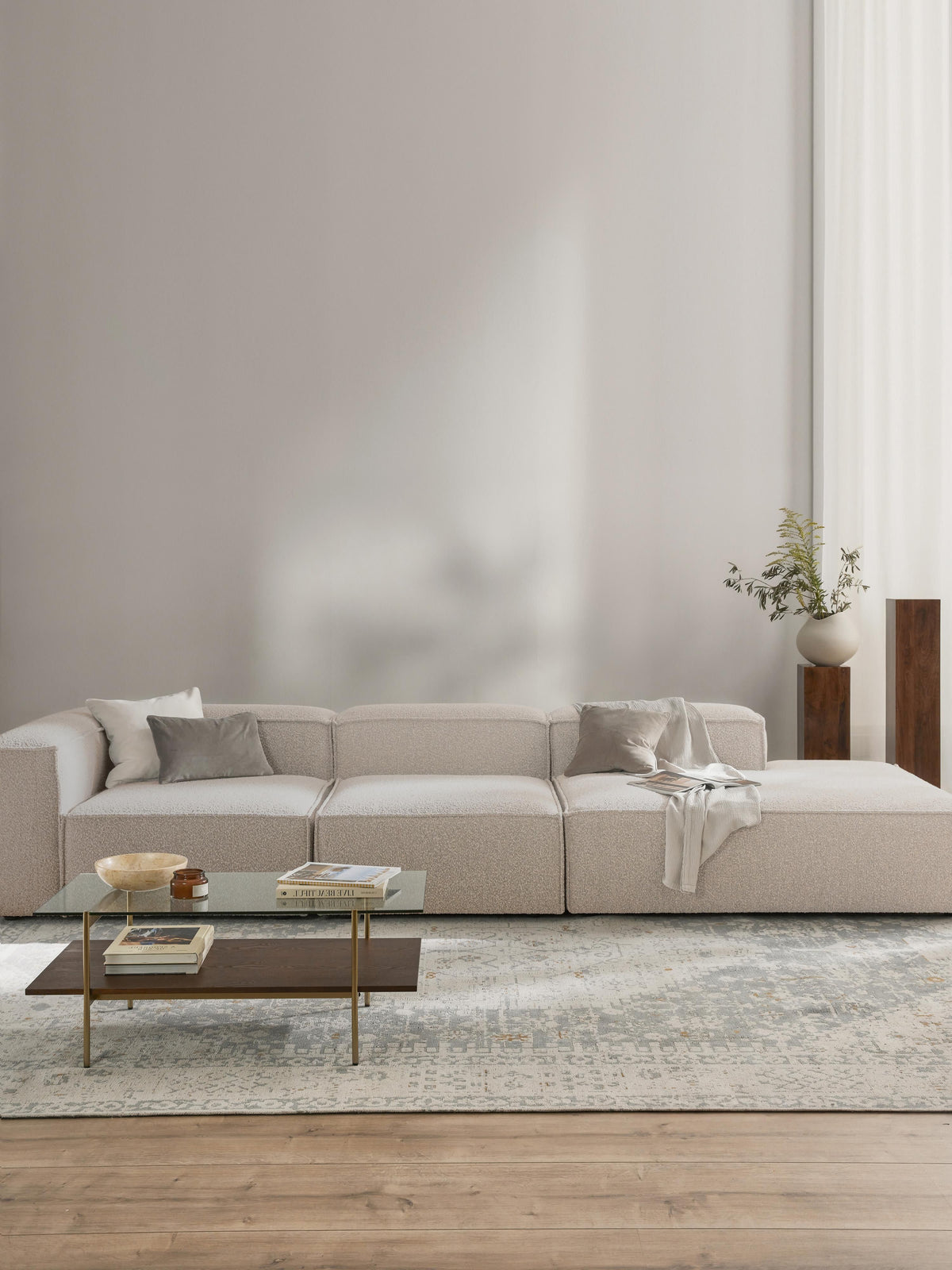 Lenroven Modular XL Bouclé Ottoman