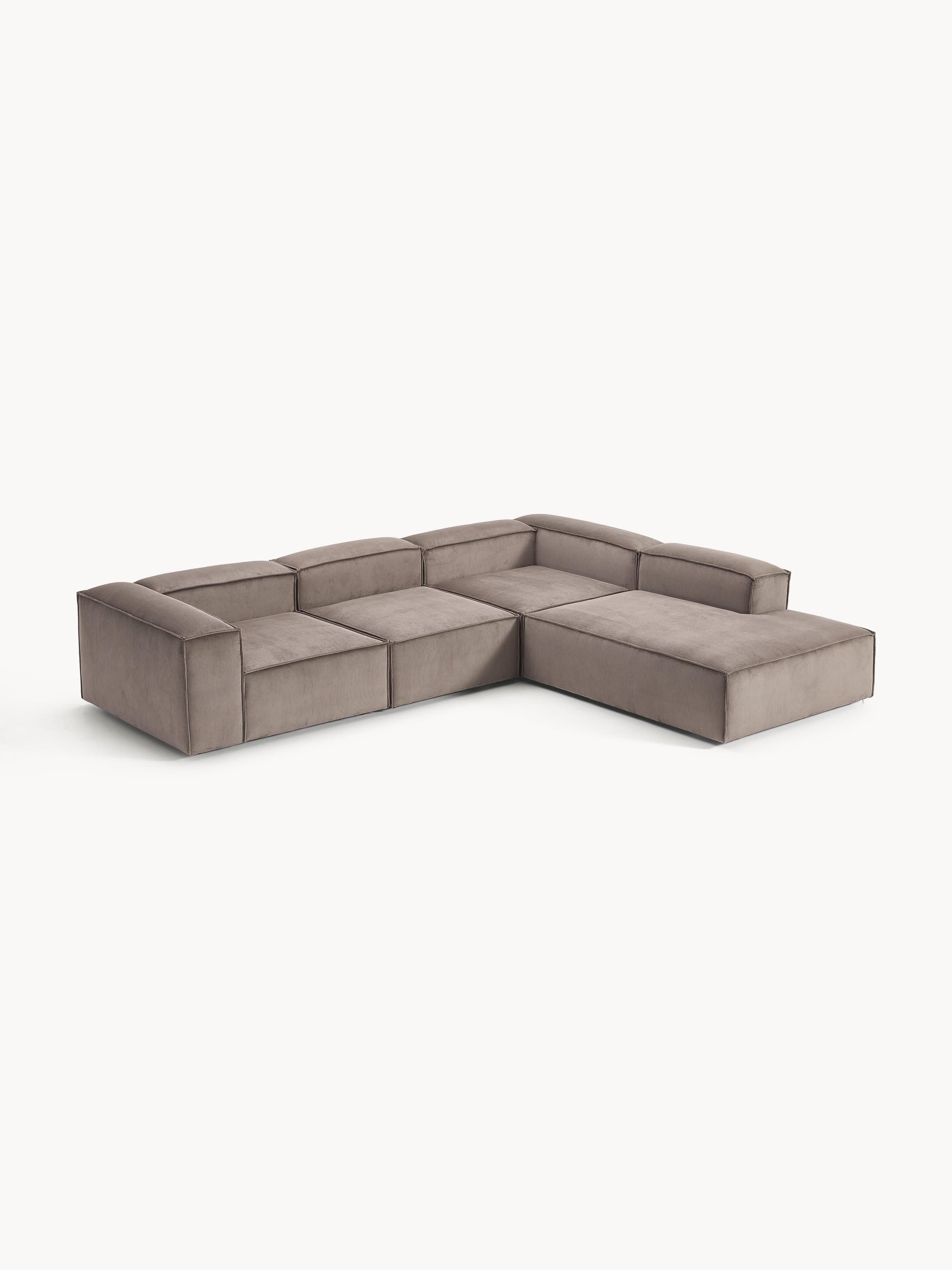 Lenroven Modular XL Corduroy Corner Sofa (4-Seater)