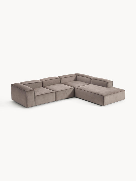 Lenroven Modular XL Corduroy Corner Sofa (4-Seater)