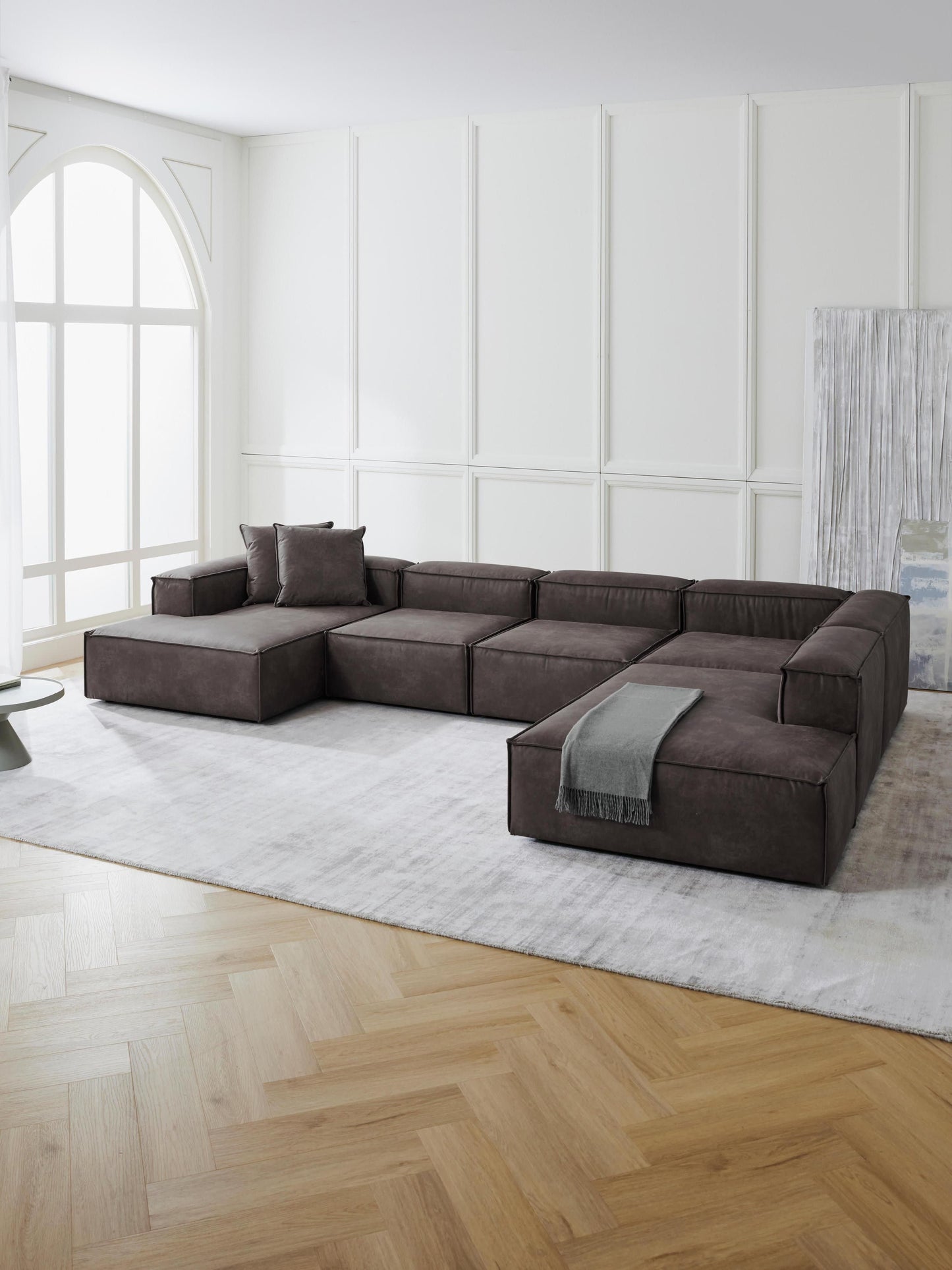 Lenroven Modular XL Leather Sofa