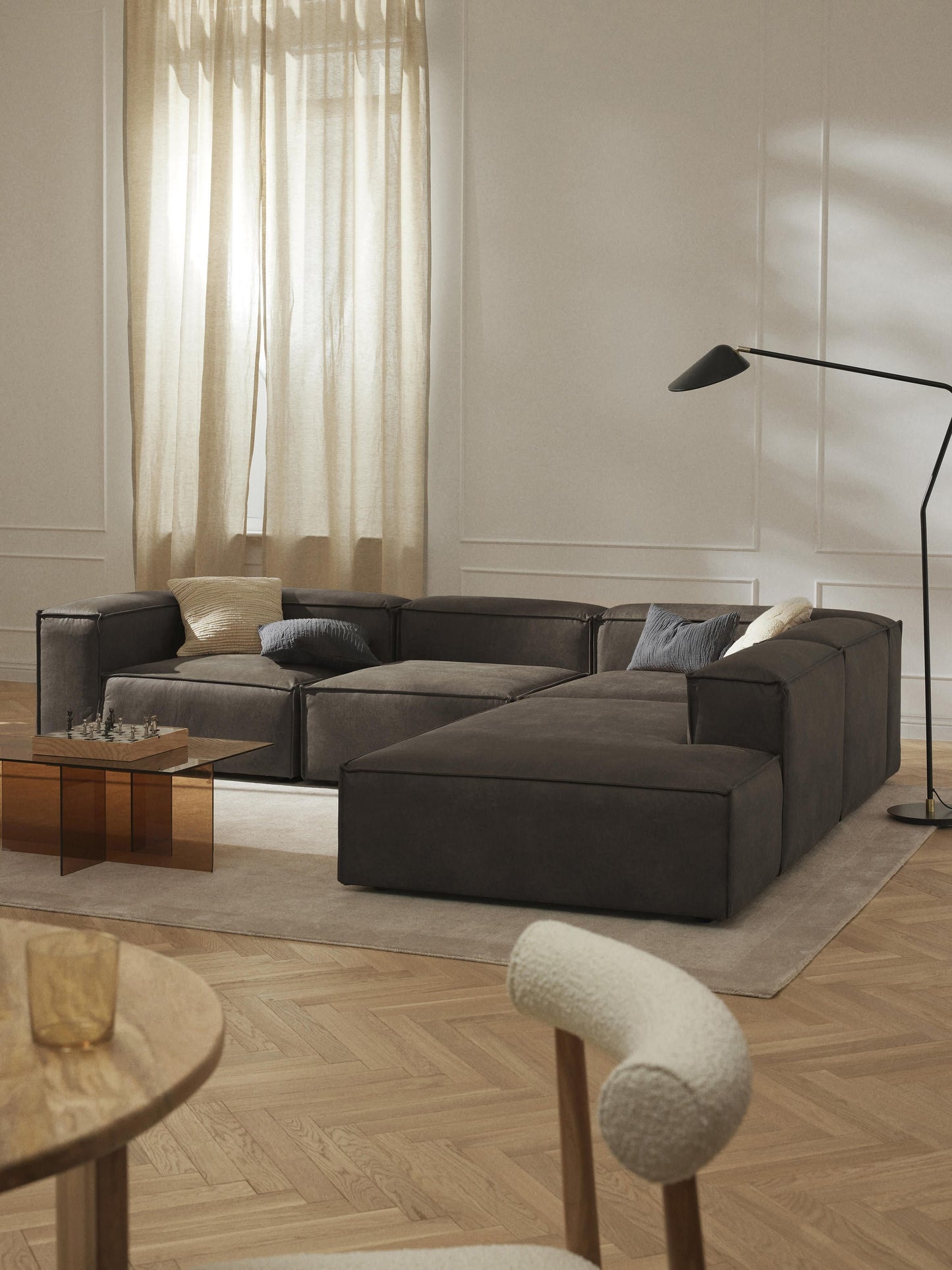 Lenroven Ottoman Module in Leather