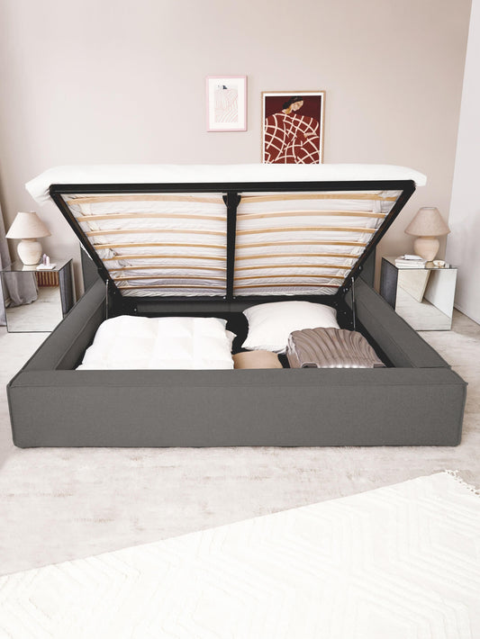 Lenroven Storage Bed, Upholstered