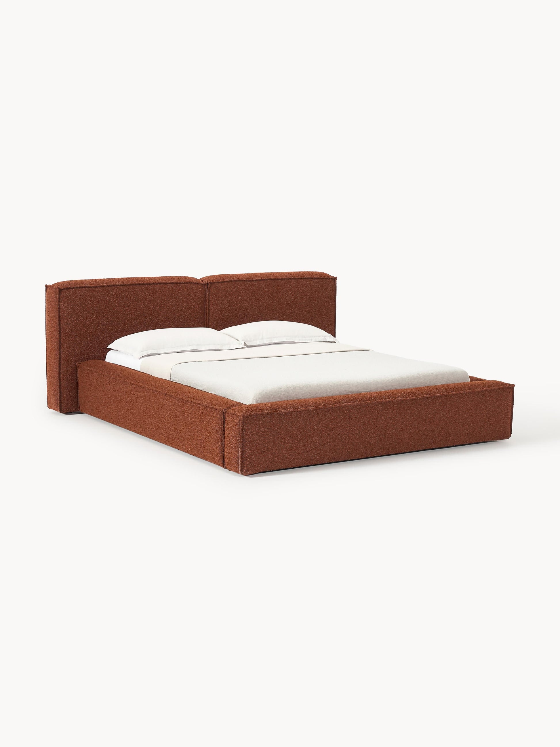 Lenroven Upholstered Bed in Bouclé with Storage
